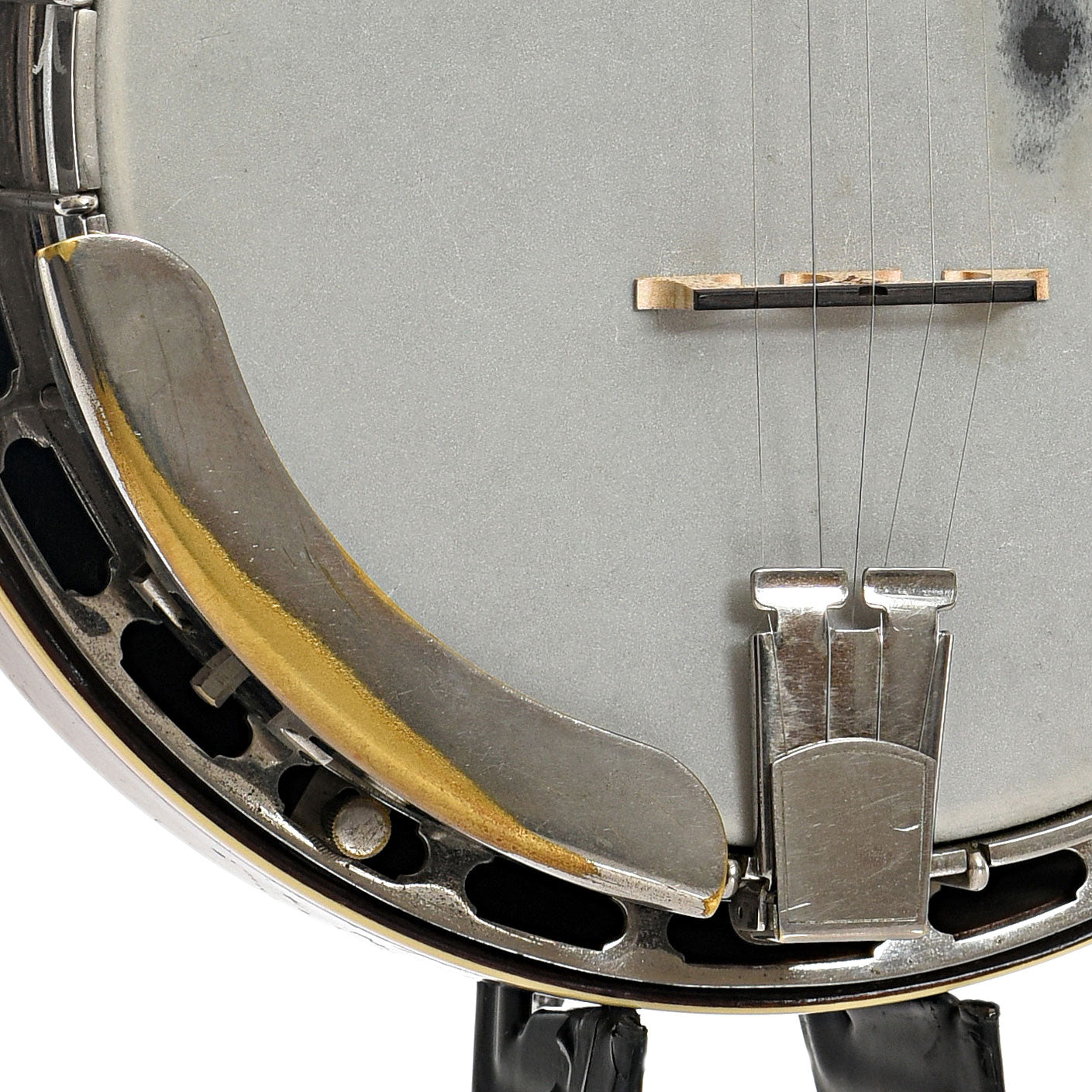 Tailpiece, bridge and armrest of Gibson PB-3 Conversion Resonator Banjo (1930)