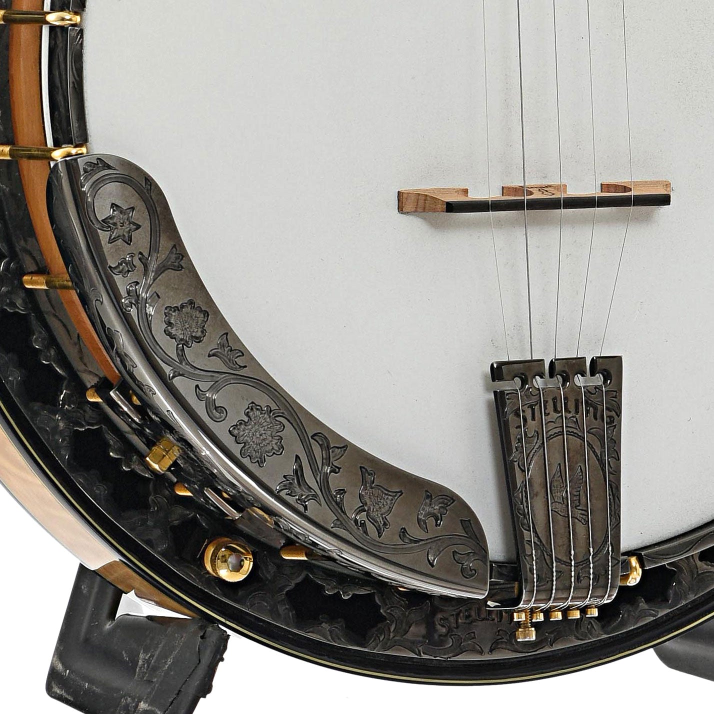 Arrest, tailpiece and bride of Stelling Tree of Life Resonator Banjo (2001)