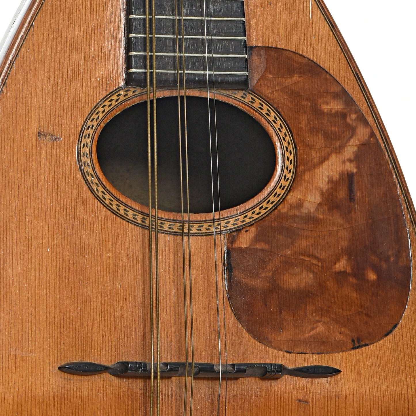 Soundhole and bridge f Martin Style 1 Bowlback Mandolin (1920)