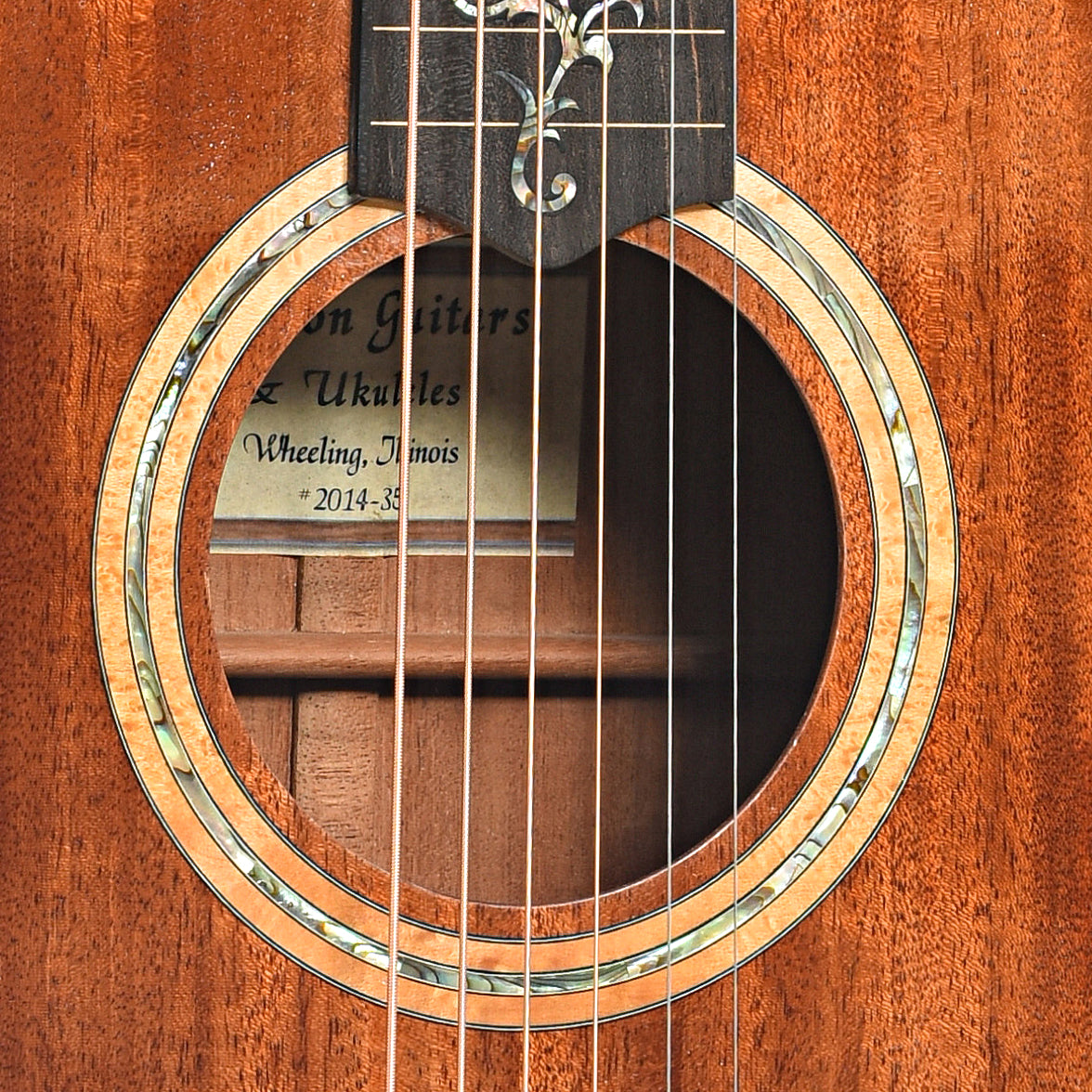 Sound hole of Mason Weissenborn-Style Hawaiian Guitar (2014)