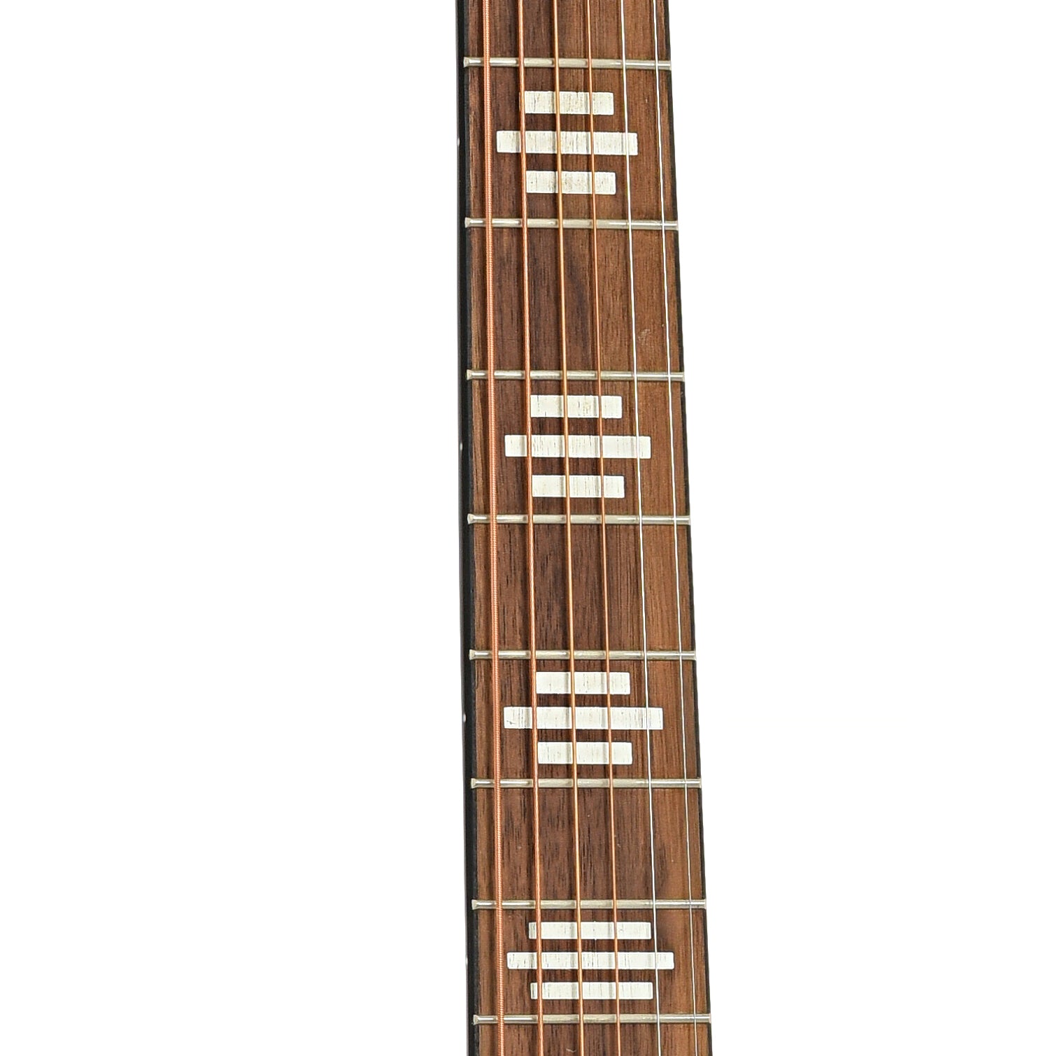 Fretboard of Recording King Dirty 30s Series 9 SE Single 0 Black Sunburst Acoustic Guitar