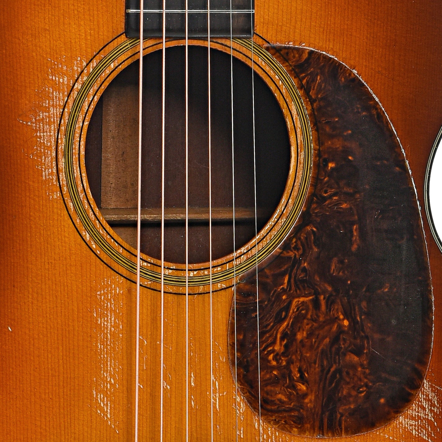 Soundhole of Martin OM-18 Shadetop Acoustic Guitar (1932)