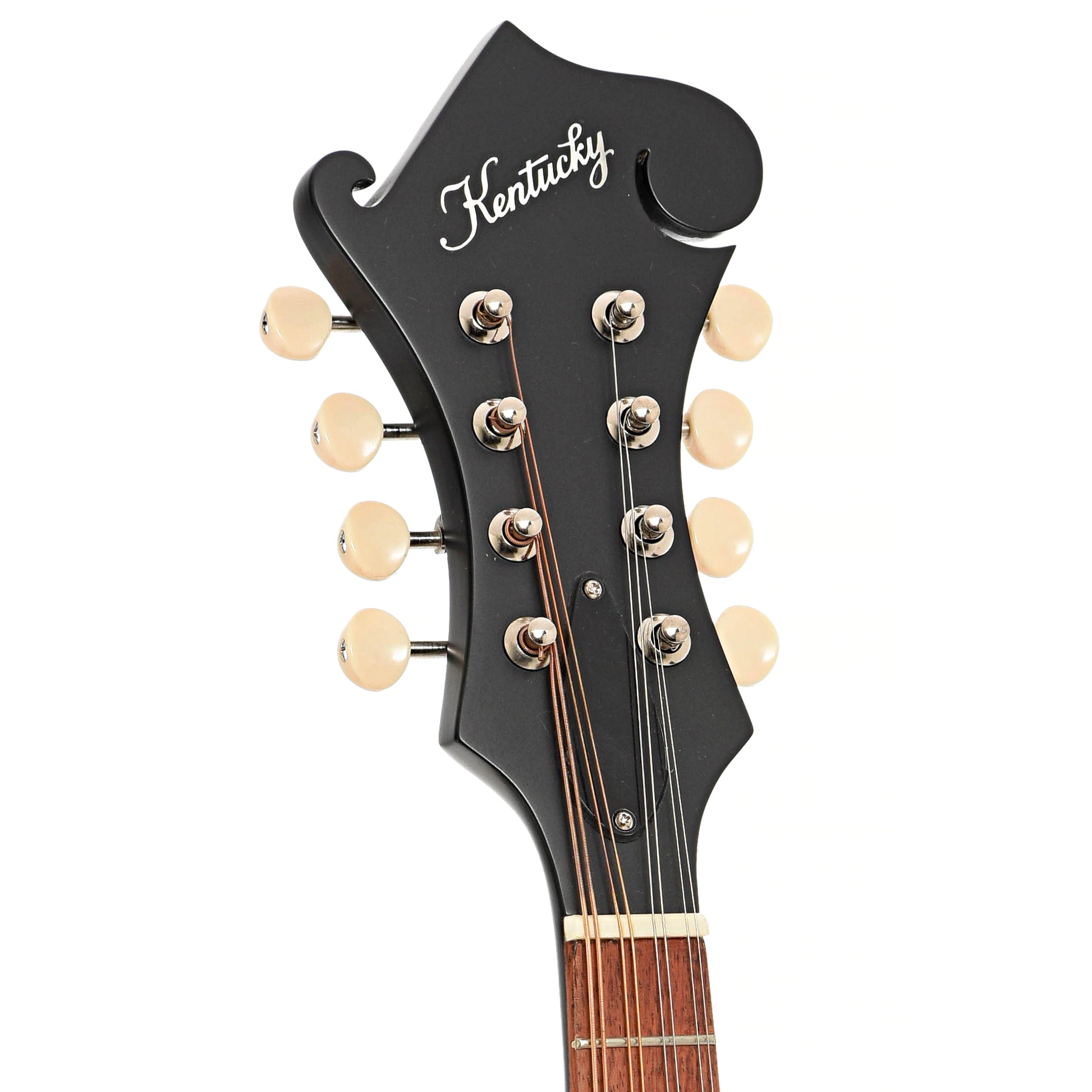 Front headstock of Kentucky KM-606 F-Style Mandolin (2022)