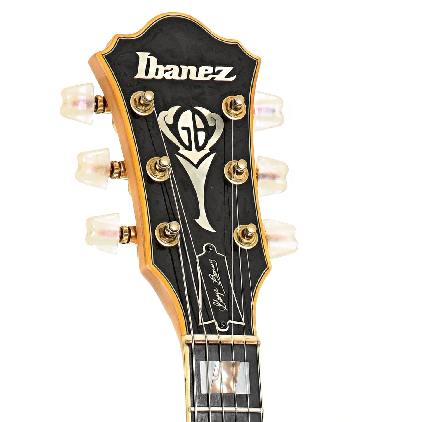 Headstock of Ibanez GB-10 Hollowbody Electric Guitar 