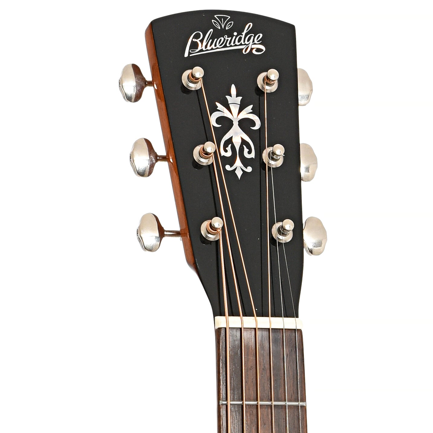 Front headstock of Blueridge Contemporary Series BR-60 Limited Edition Dreadnought Guitar 