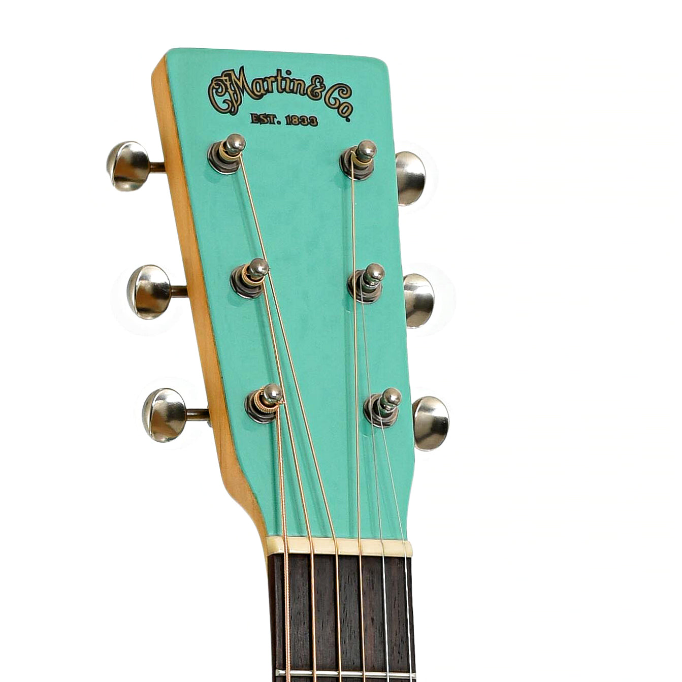 Headstock of Martin OMCE Seafoam Green