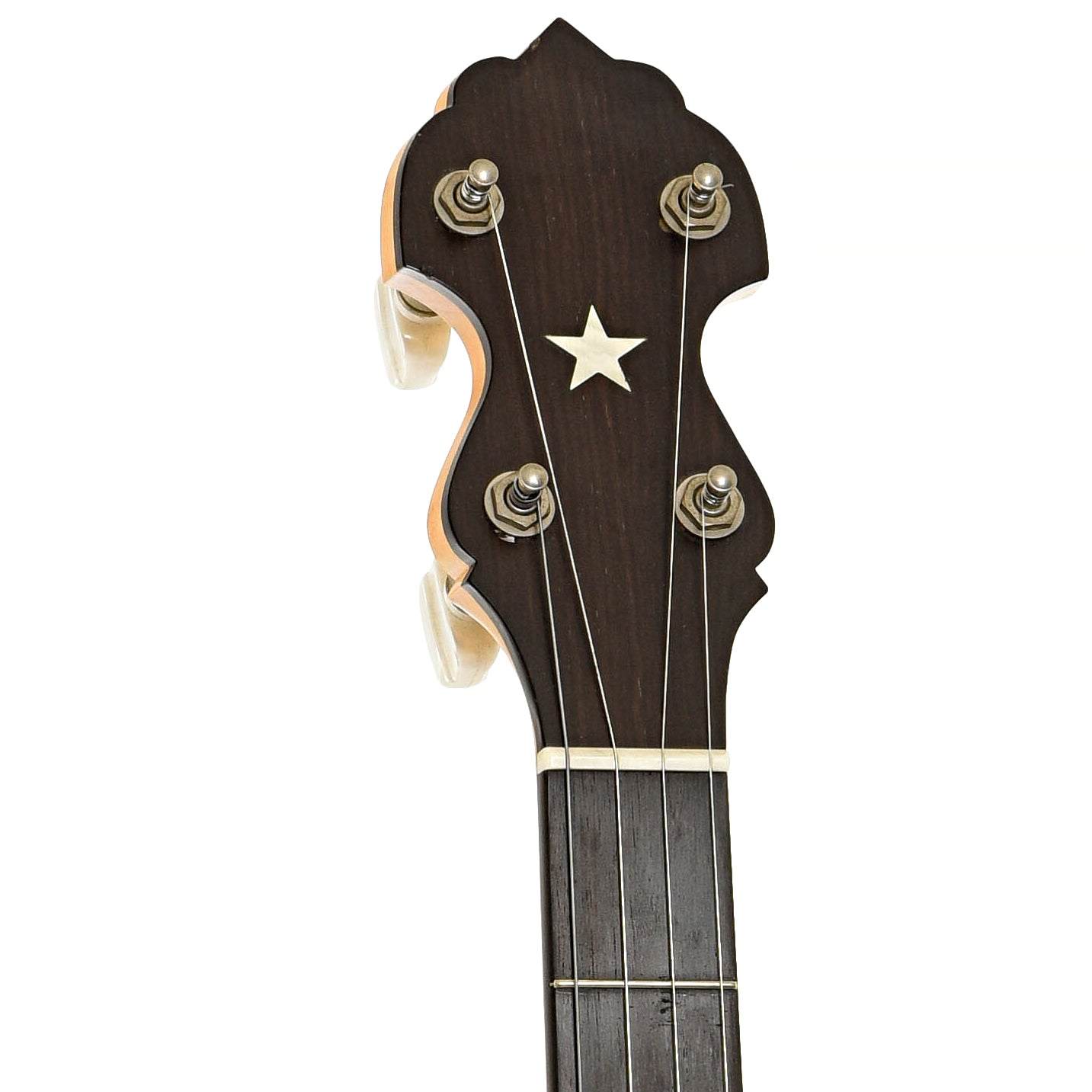 Front headstock of Bart Reiter Regent Open Back Banjo (2006)