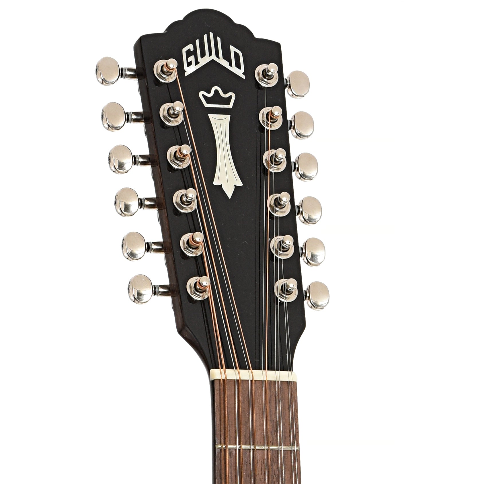 Front headstock of Guild Westerly Collection F-1512 12-String Acoustic Guitar (2022)