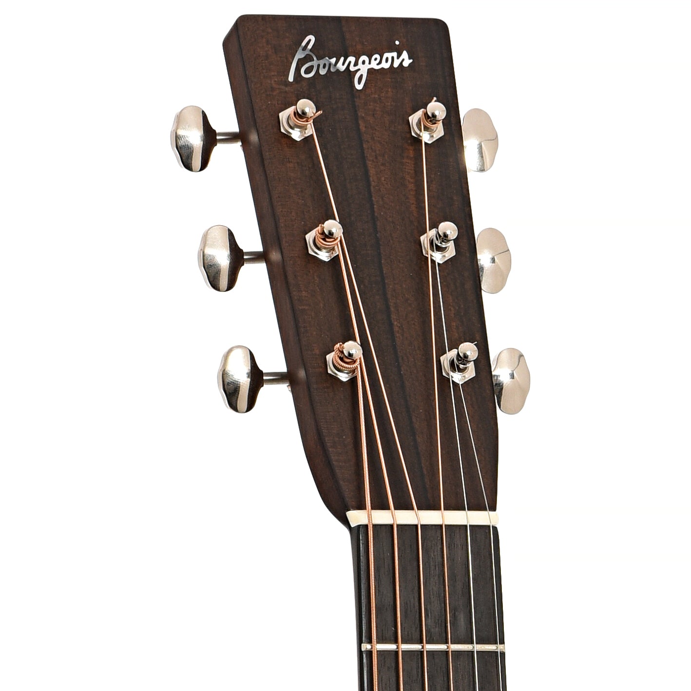 Front headstock of Bourgeois Professional Series Vintage OO Acoustic 