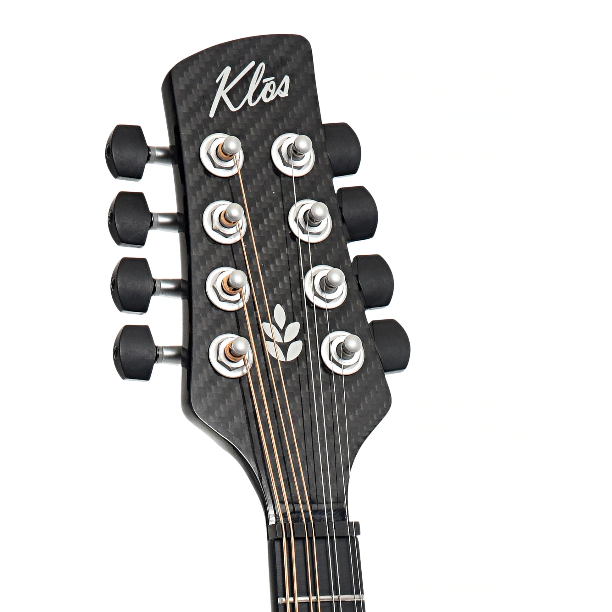 Headstock of KLOS Carbon Fiber Acoustic-Electric Mandolin with Active EQ A-Style