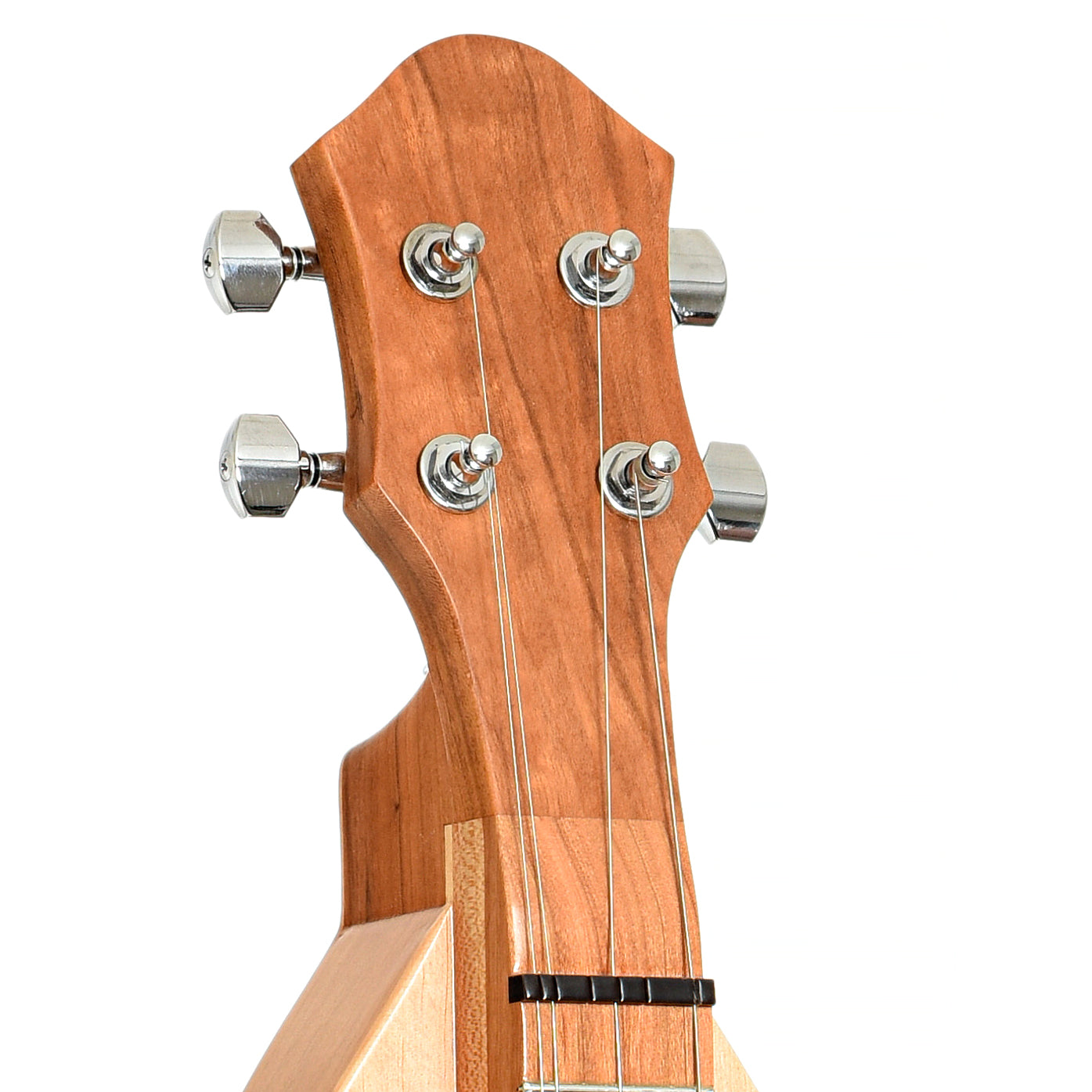 Headstock of McSpadden 4FH26CS Cherry & Spruce Lap Dulcimer & Gigbag, Short Scale