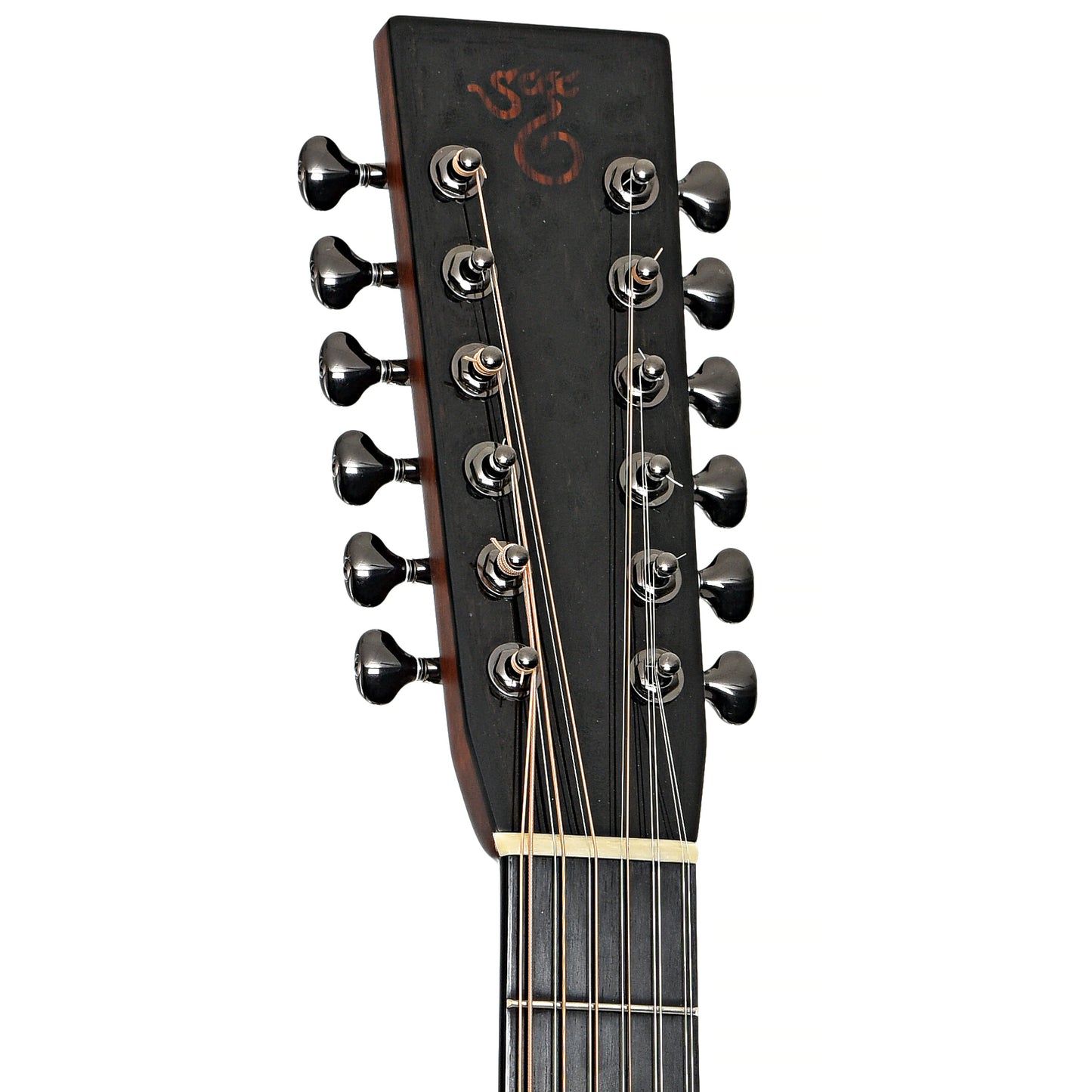 Front headstock of Santa Cruz 00 12-String Acoustic-Electric Guitar (2008)