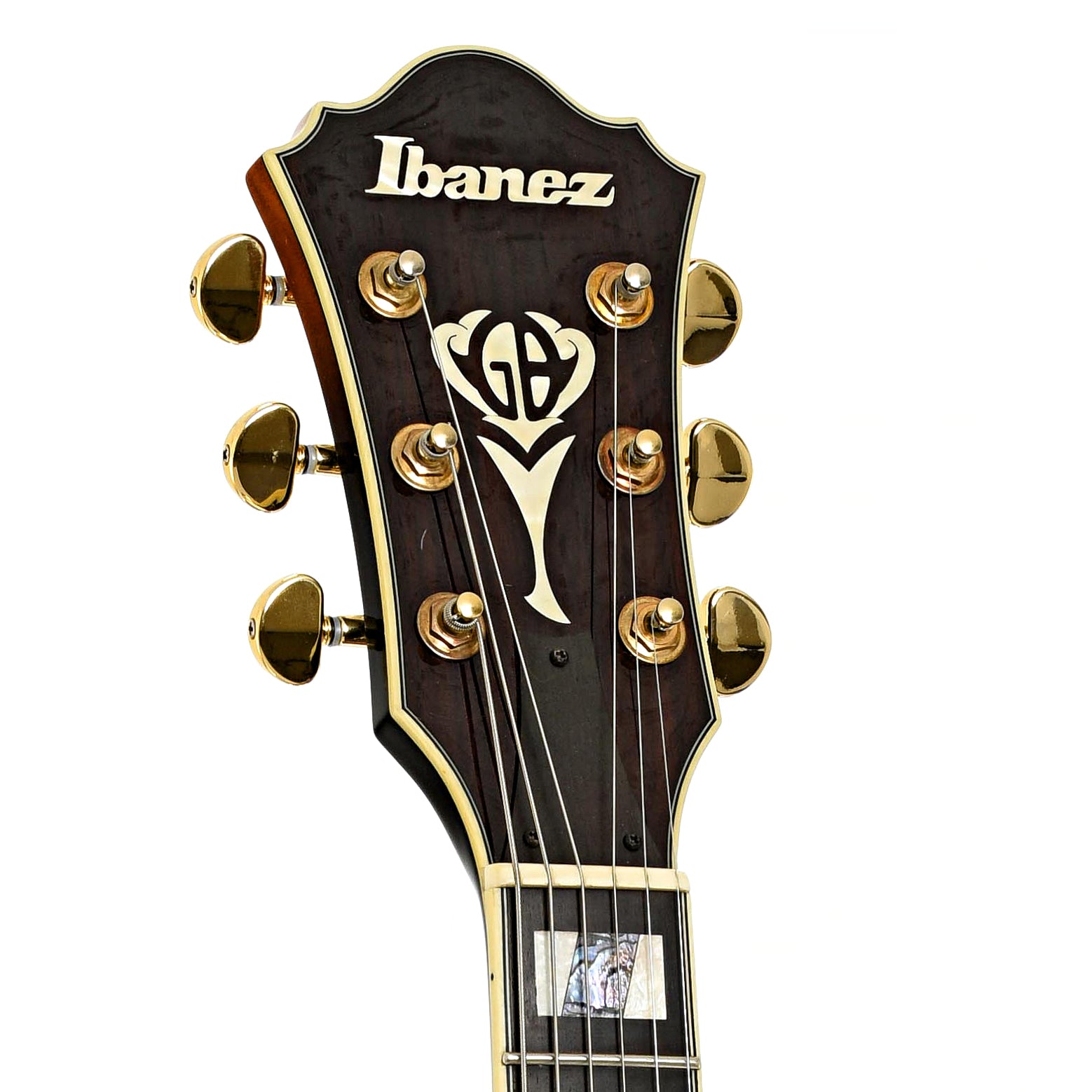 Headstock of Ibanez LGB30 George Benson Hollowbody Electric Guitar