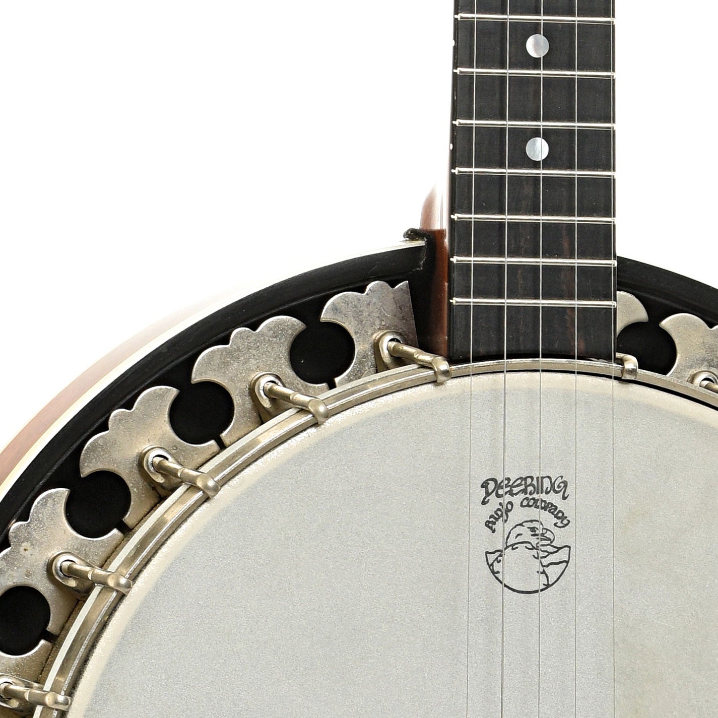 Front neck and ody join of Deering Boston 5-string Resonator Banjo (1995)