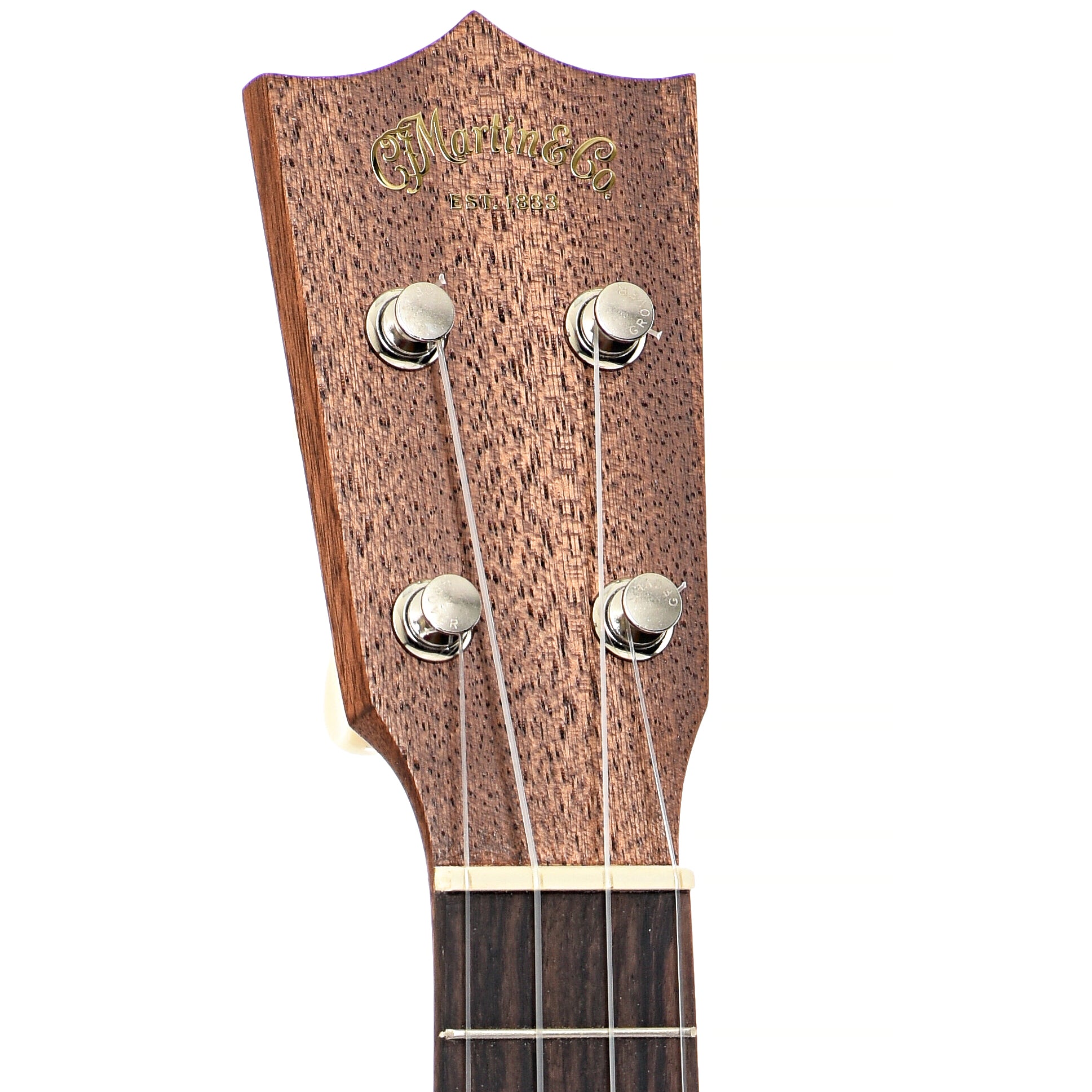 Front headstock of Martin S1 Uke, Soprano Mahogany Ukulele