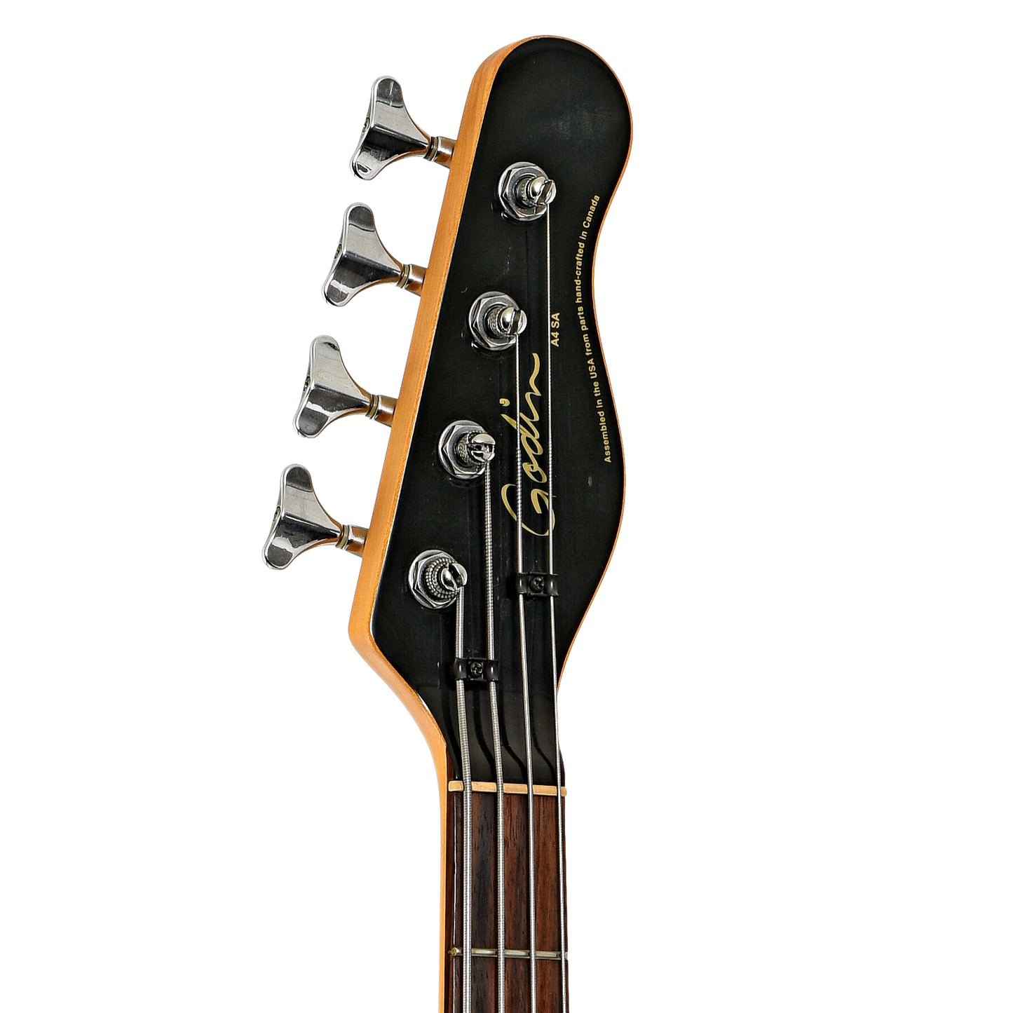 Front headstock of Godin A4 SA Acoustic Electric Bass