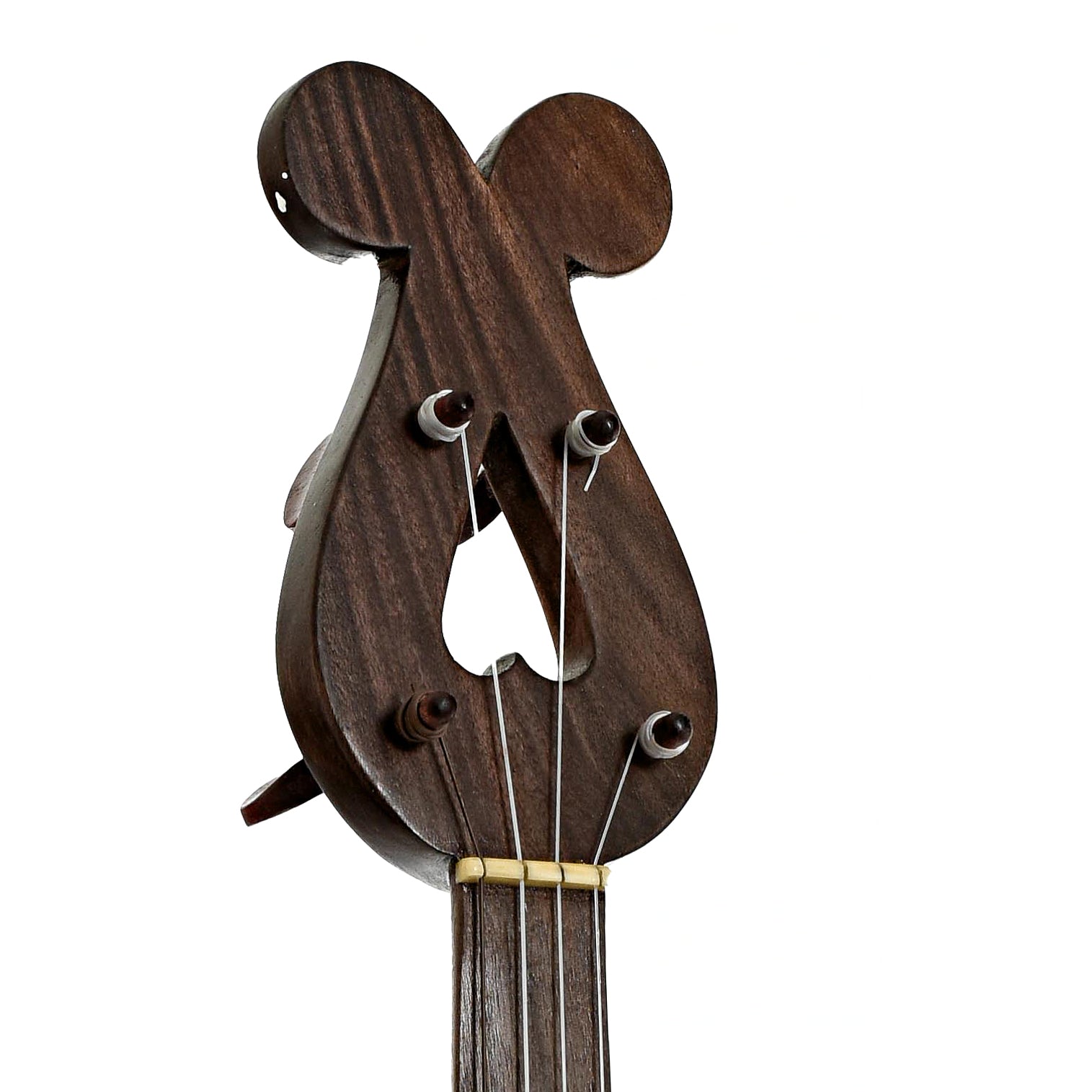 Headstock of Menzies Fretless Gourd Banjo #588