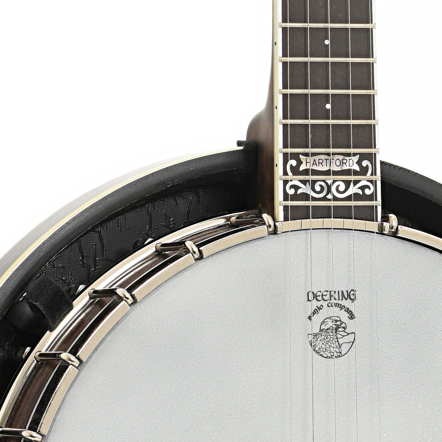 Front body and neck join of Deering John Hartford  Pop-On Resonator Banjo (2006)