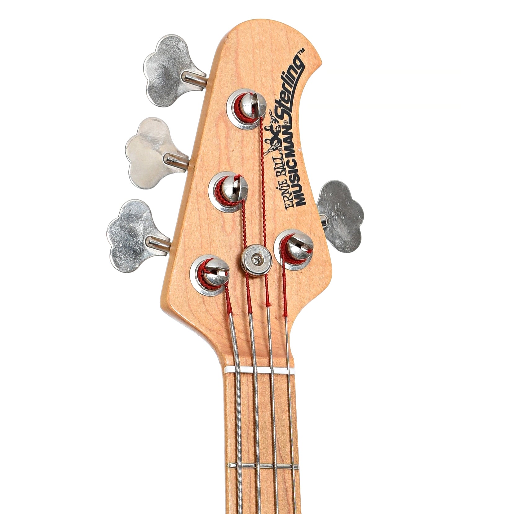 Front headstock of Ernie Ball Music Man Sterling 4 H Electric Bass (2004)