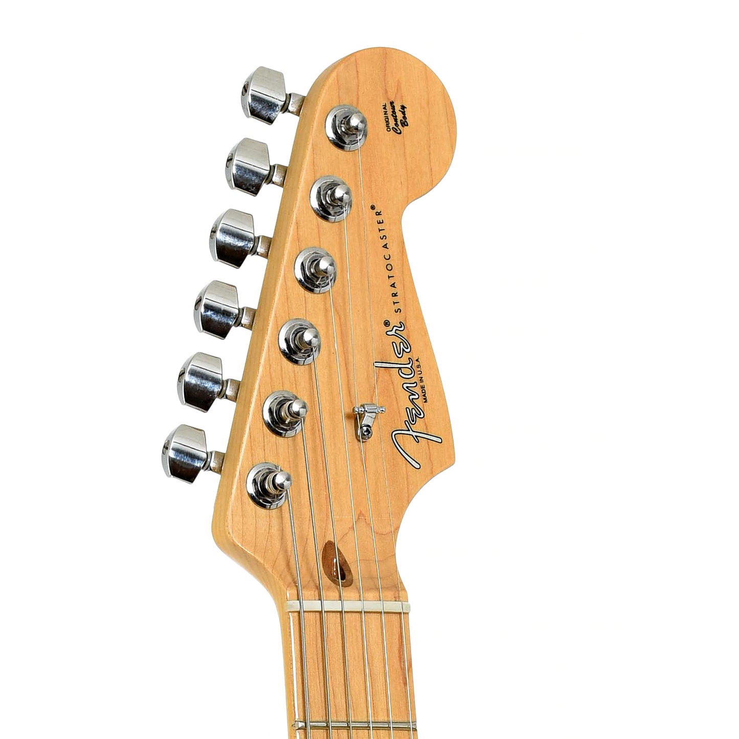 Headstock of Fender FSR American Rustic Ash Stratocaster Electric Guitar