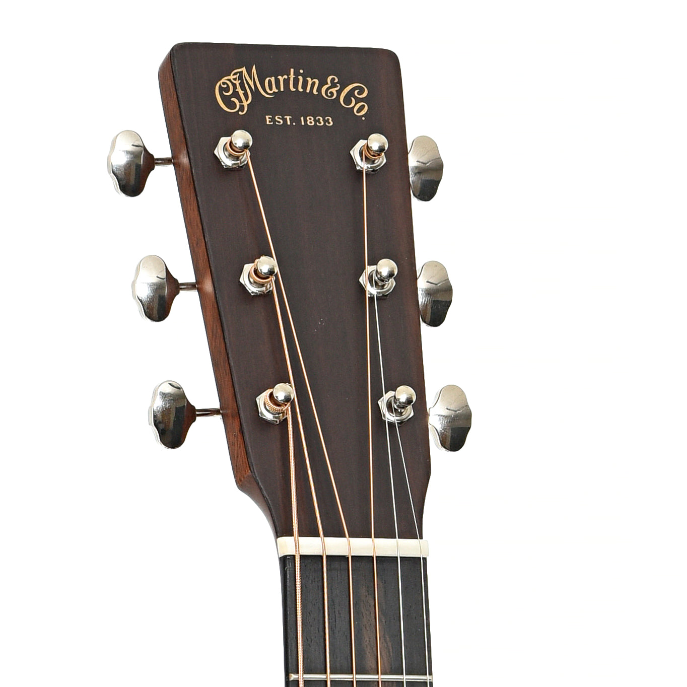 Headstock of Martin OM-21 Ambertone Guitar & Case