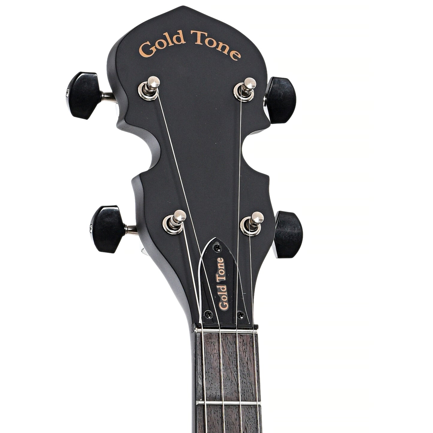 Front headstock of Gold Tone AC-Traveler Openback Banjo 