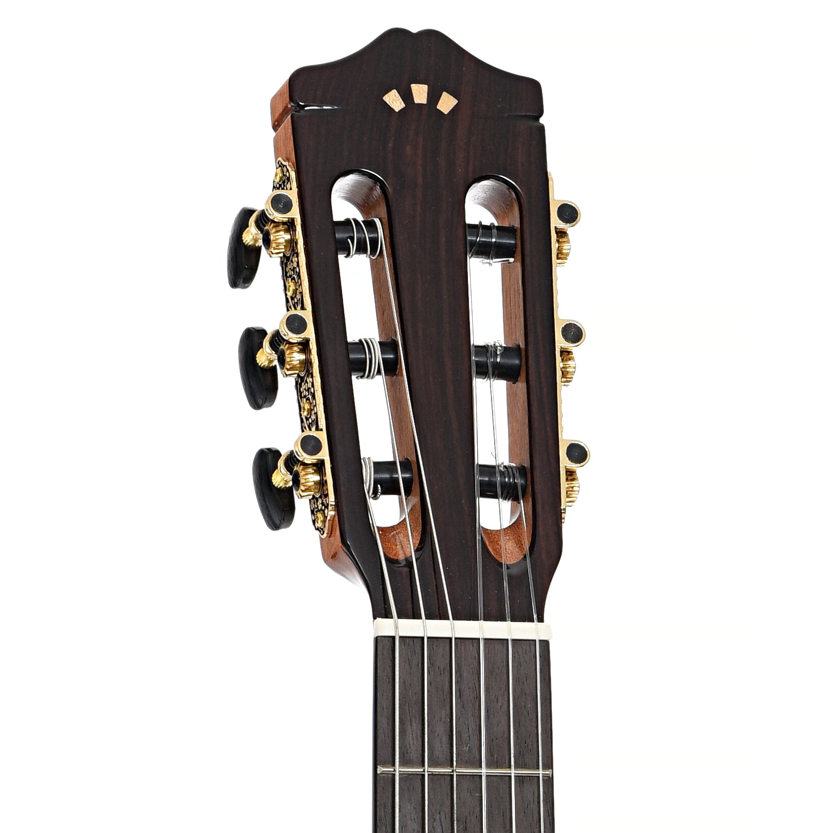 Front headstock of Cordoba GK Studio Negra Flamenco Guitar (recent)