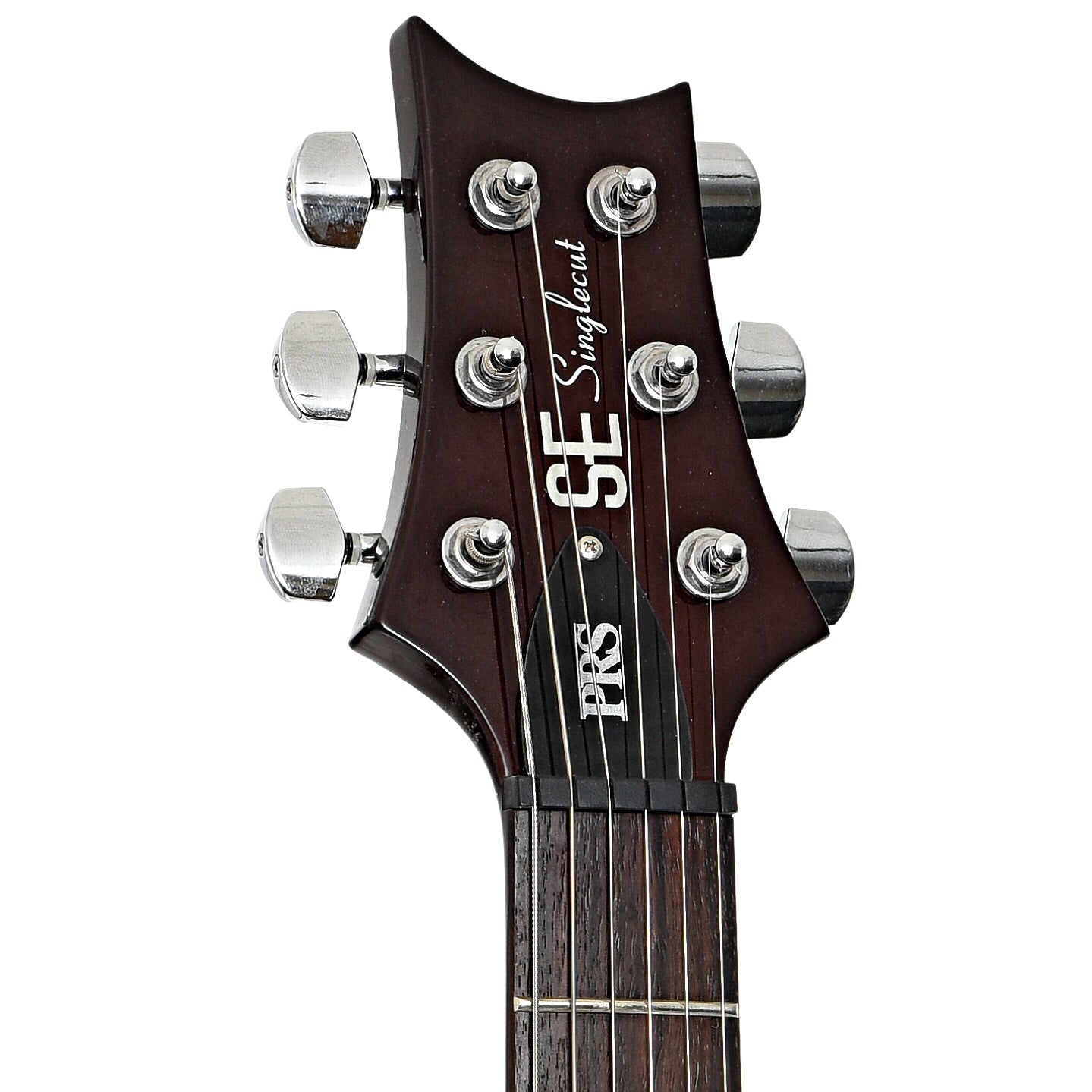 Front headstock of PRS SE Singecut Electric Guitar