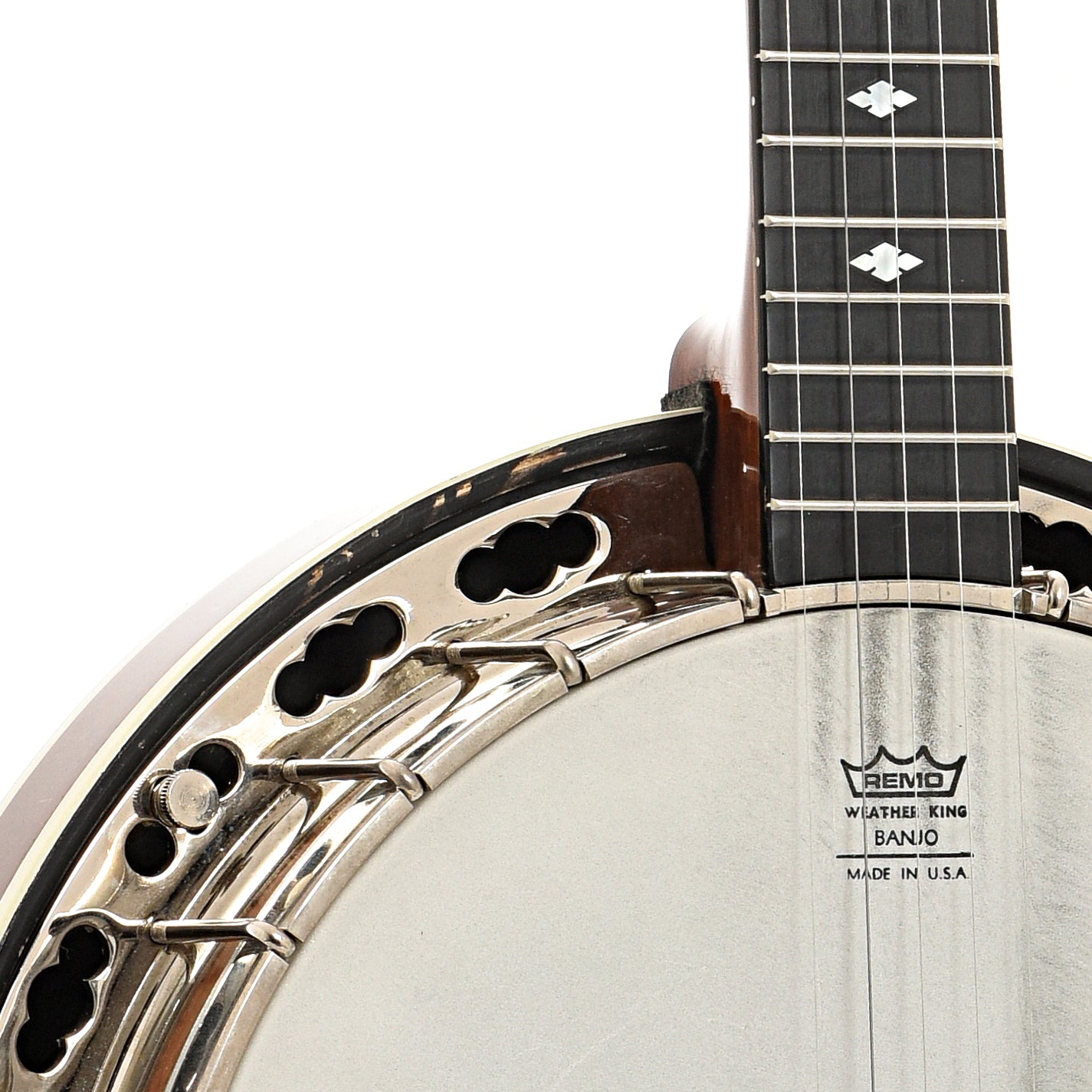 Front headstock and body join of Deering Deluxe Resonator Banjo 