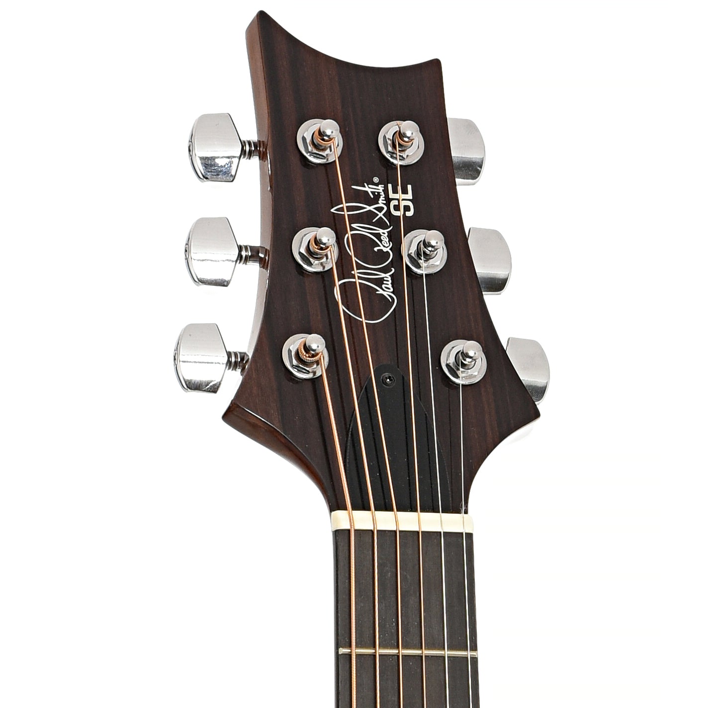 Front headstock of PRS Se A40E Angelus Cutaway Acoustic Guitar