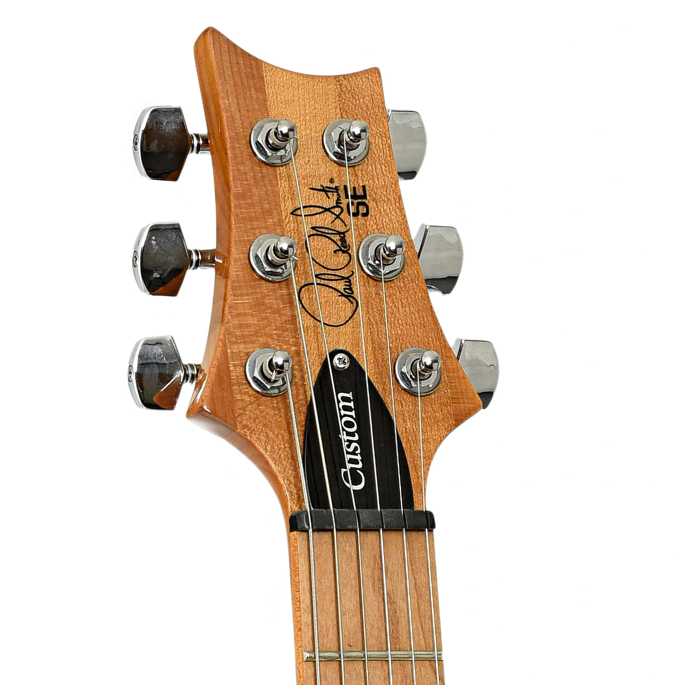 Headstock of PRS SE Custom 24 Roasted Maple Electric Guitar 