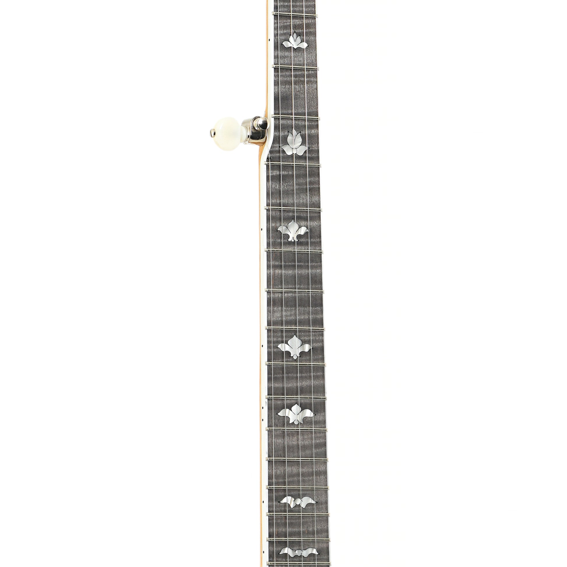 Fretboard of Deering White Lotus Resonator Banjo (2021)