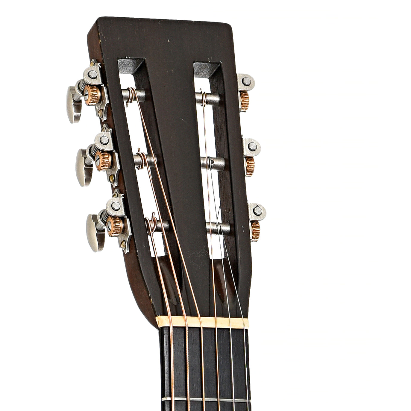 Headstock of Pre-War Guitars Co. Triple-O 12-Fret Brazilian Rosewood, '34 Package, Level 2 Aging