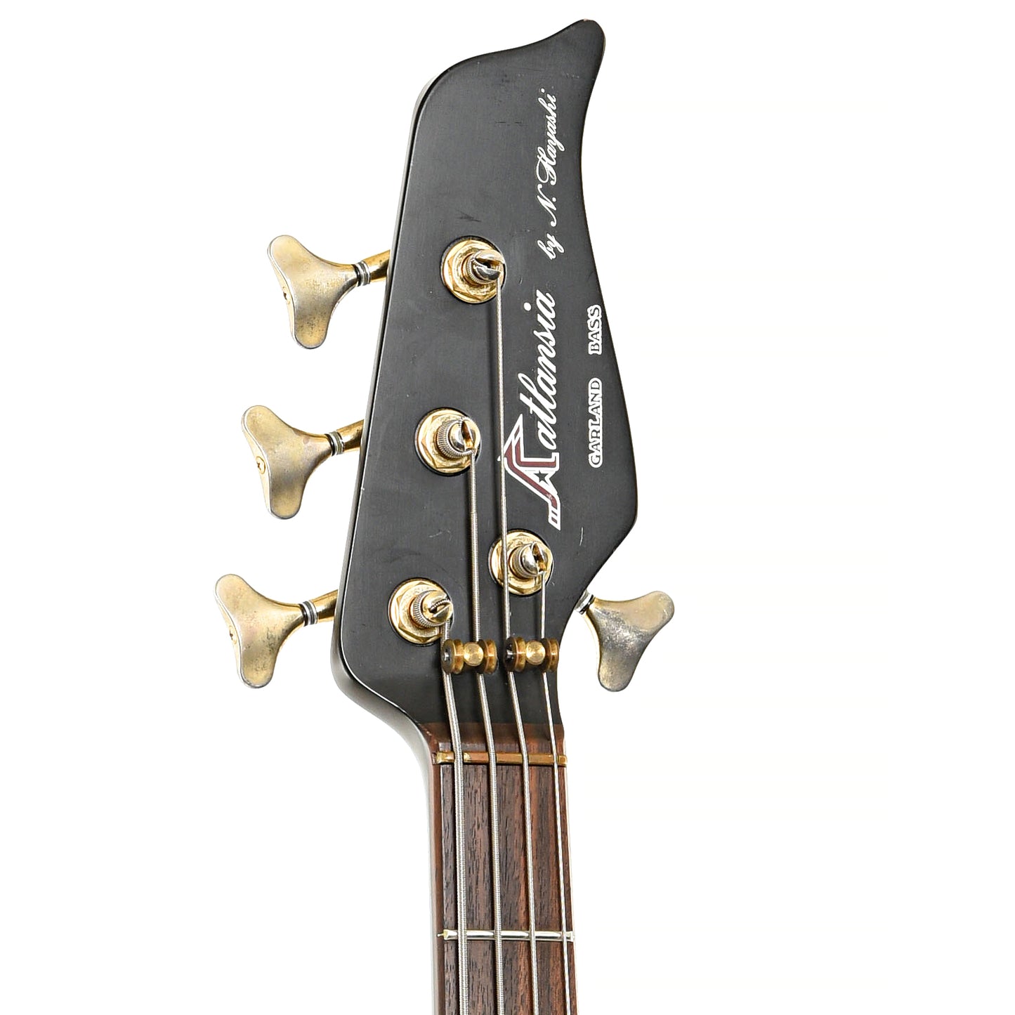 Front headstock of Atlansia Garland Electric Bass by N. Hayashi (1986)