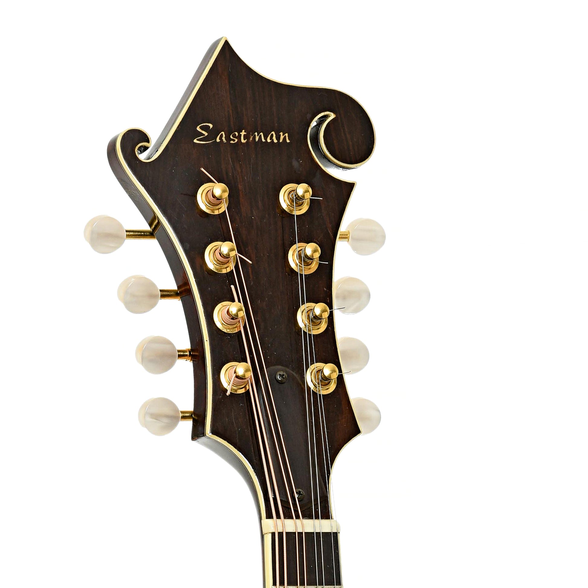 Headstock of Eastman MD814 F-Style Mandolin