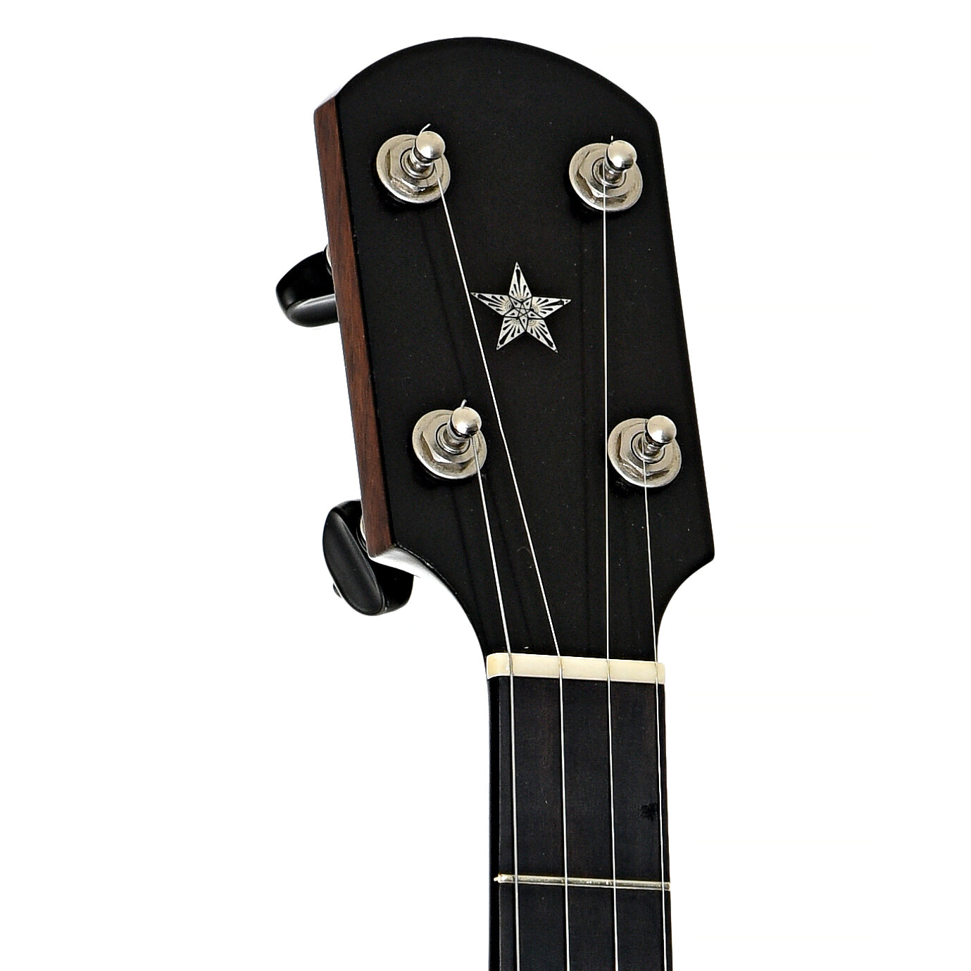 Front headstock of Enoch Dobson Model  Openback Banjo (2015)