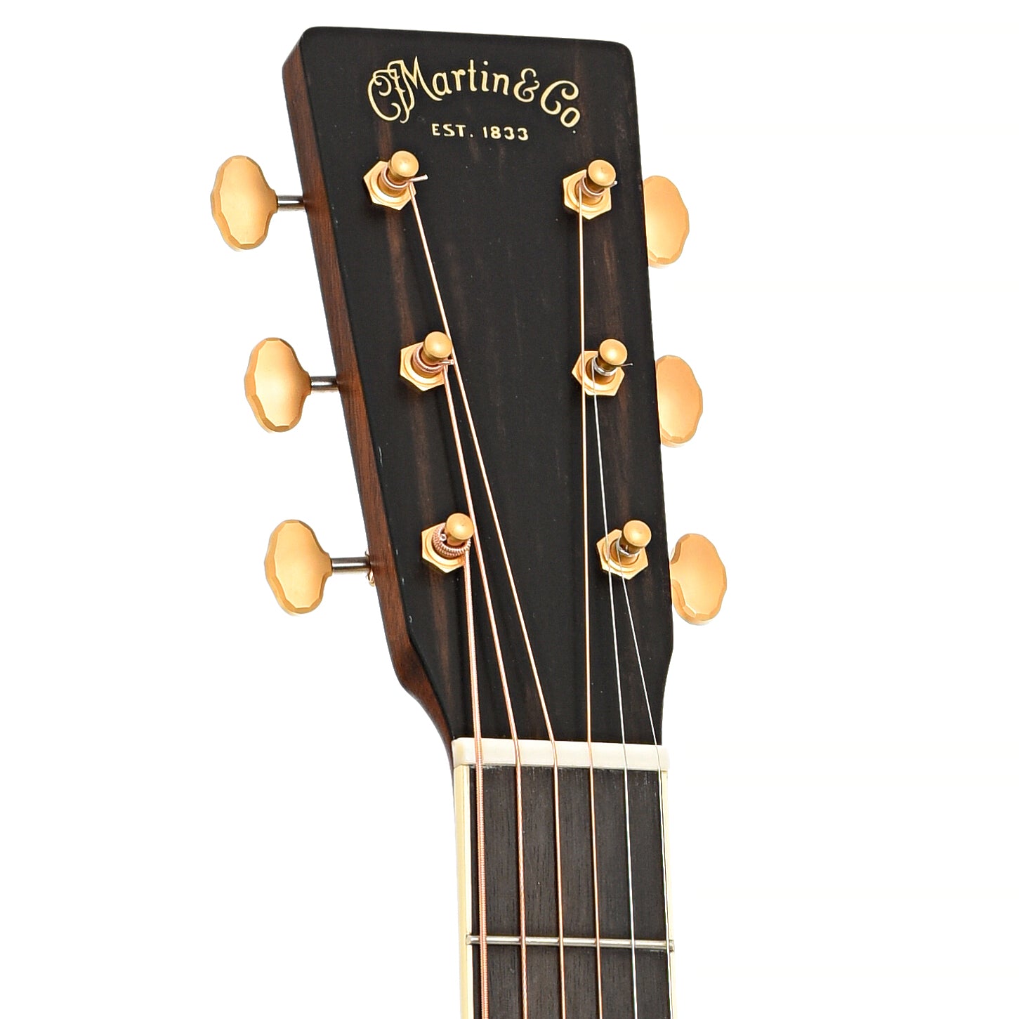 Front headstock of Martin OME Cherry Acoustic-Electric OM Guitar