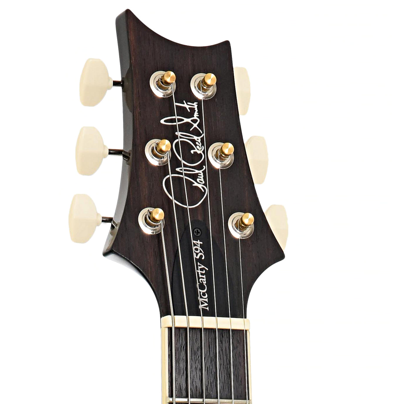 Headstock of PRS McCarty 594 Singlecut Gold Metallic Electric Guitar