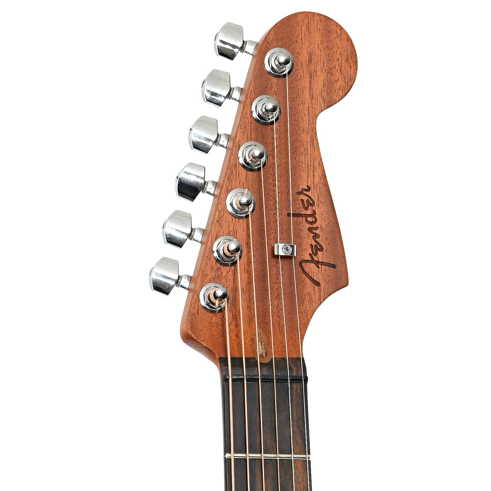 Front headstock of Fender Acoustasonic Stratocaster Guitar (2019)