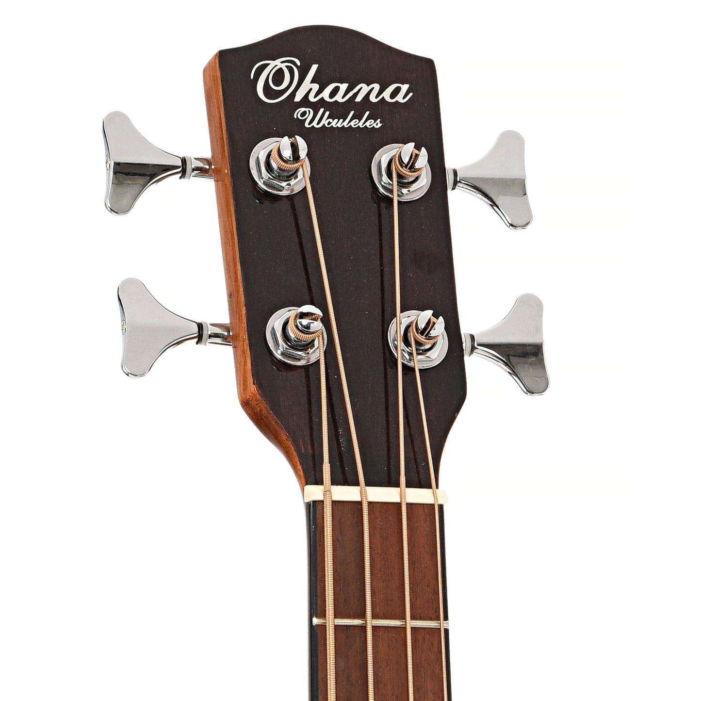 Front headstock of Ohana OBU-22 Compact Acoustic Bass with Pickup (2021)