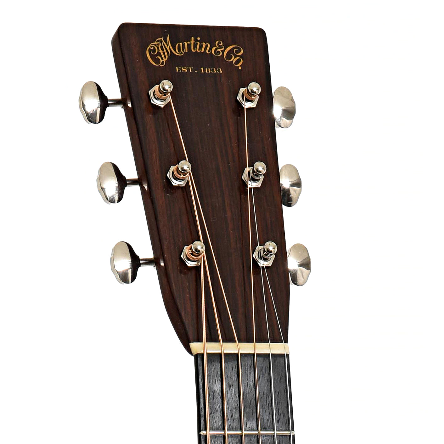 Headstock of Martin Custom D-28 Authentic 1937 Ambertone Acoustic Guitar