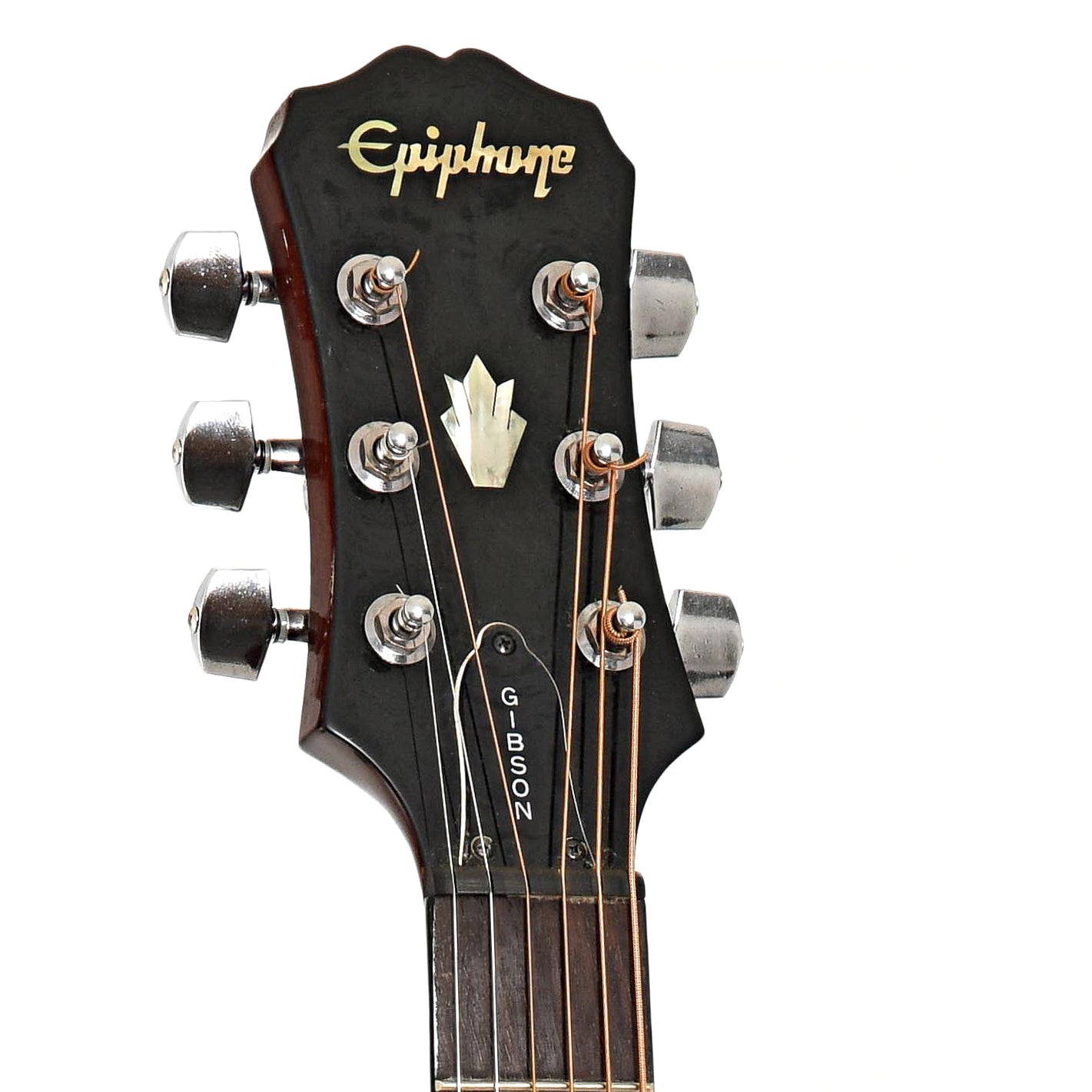 Headstock of Epiphone PR-350S/ LH Acoustic Guitar