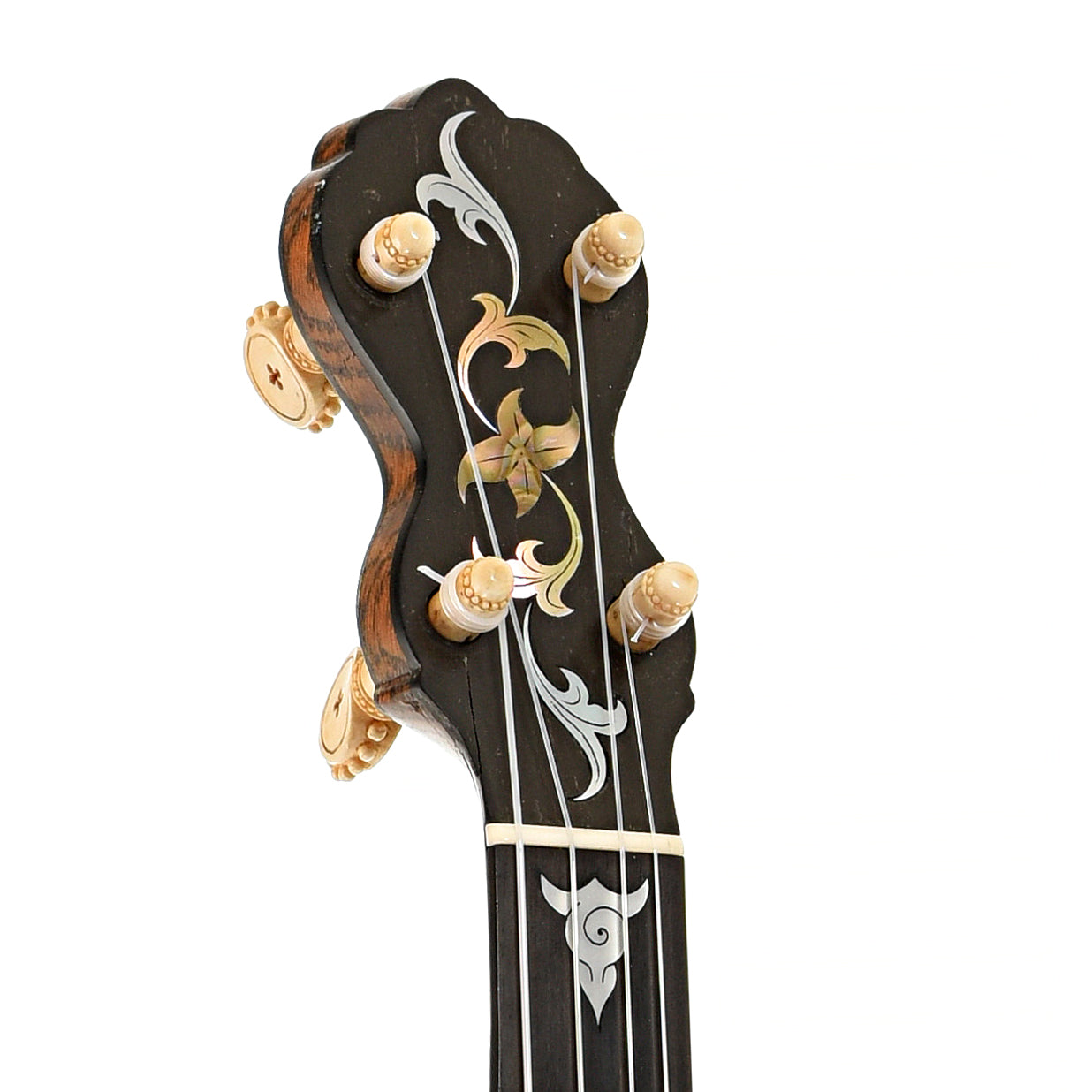 Headstock of Fairbanks Electric No.0 Open Back Banjo 