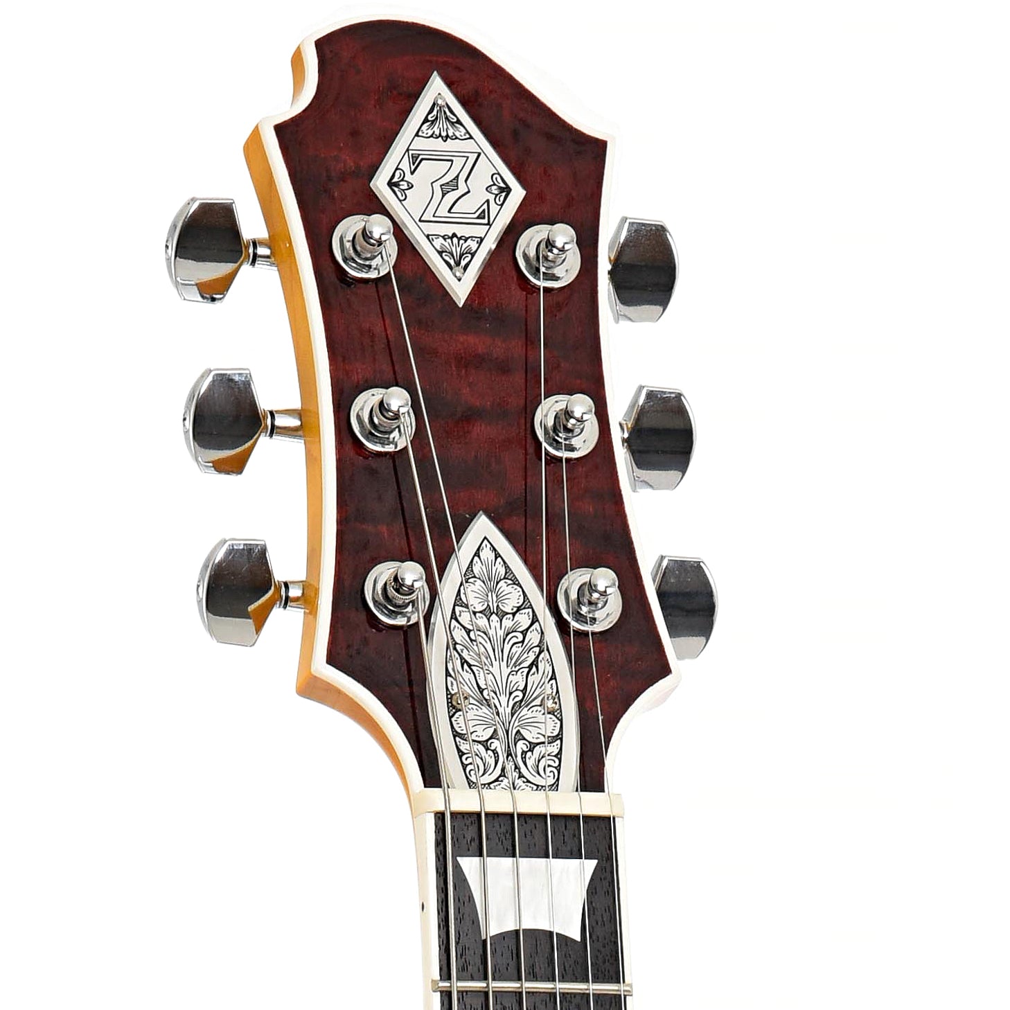 Headstock of Zemaitis Virtuoso Hollowbody Electric Guitar