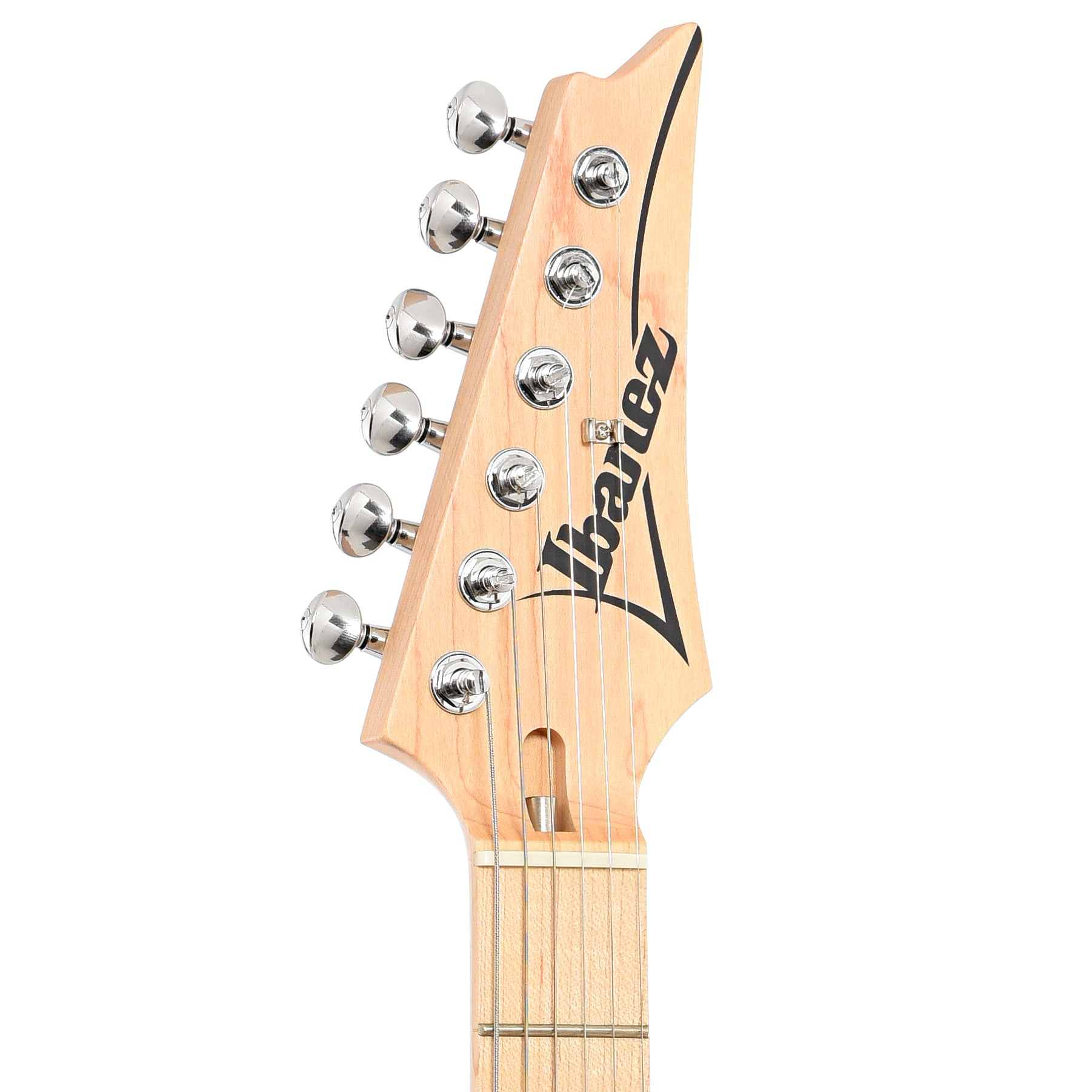 Front headstock of Ibanez Andy Timmons AT100CL Electric Guitar, Sunburst (2021)