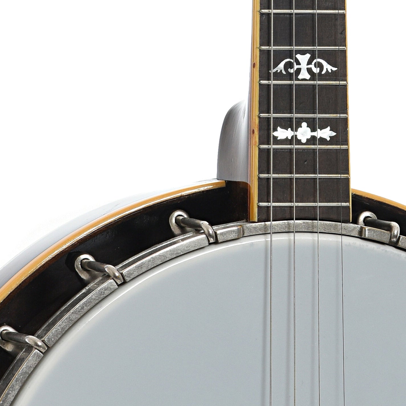 Front body and neck join of Weymann Style 180 Keystone State Tenor Banjo (c.1925)