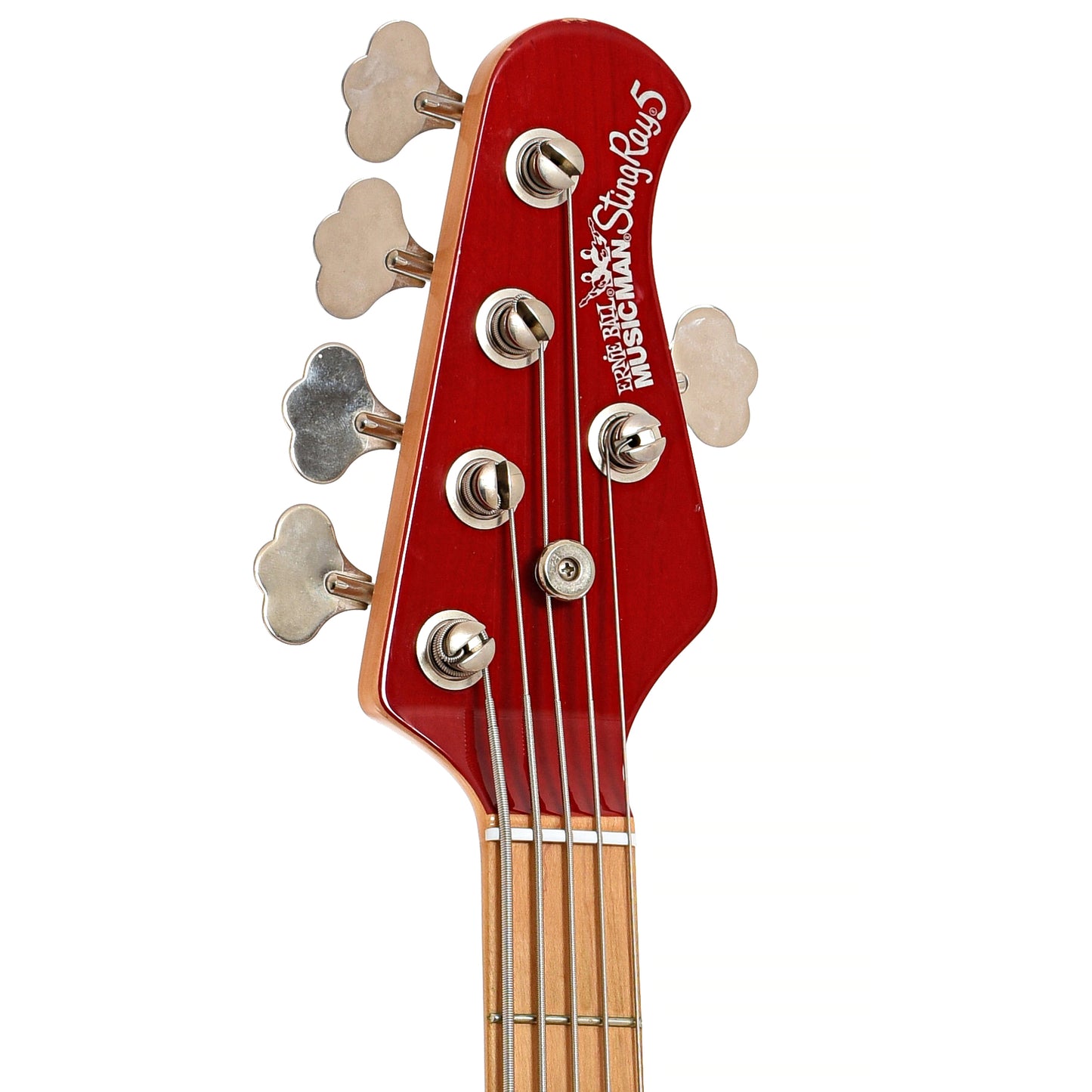 Front headstock of Ernie Ball Music Man Stingray 5 H Electric Bass