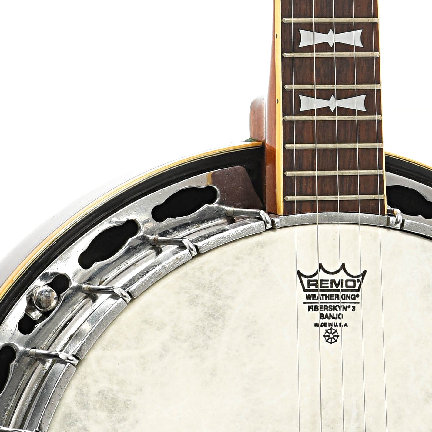 Front body and neck join of Conrad Resonator Banjo