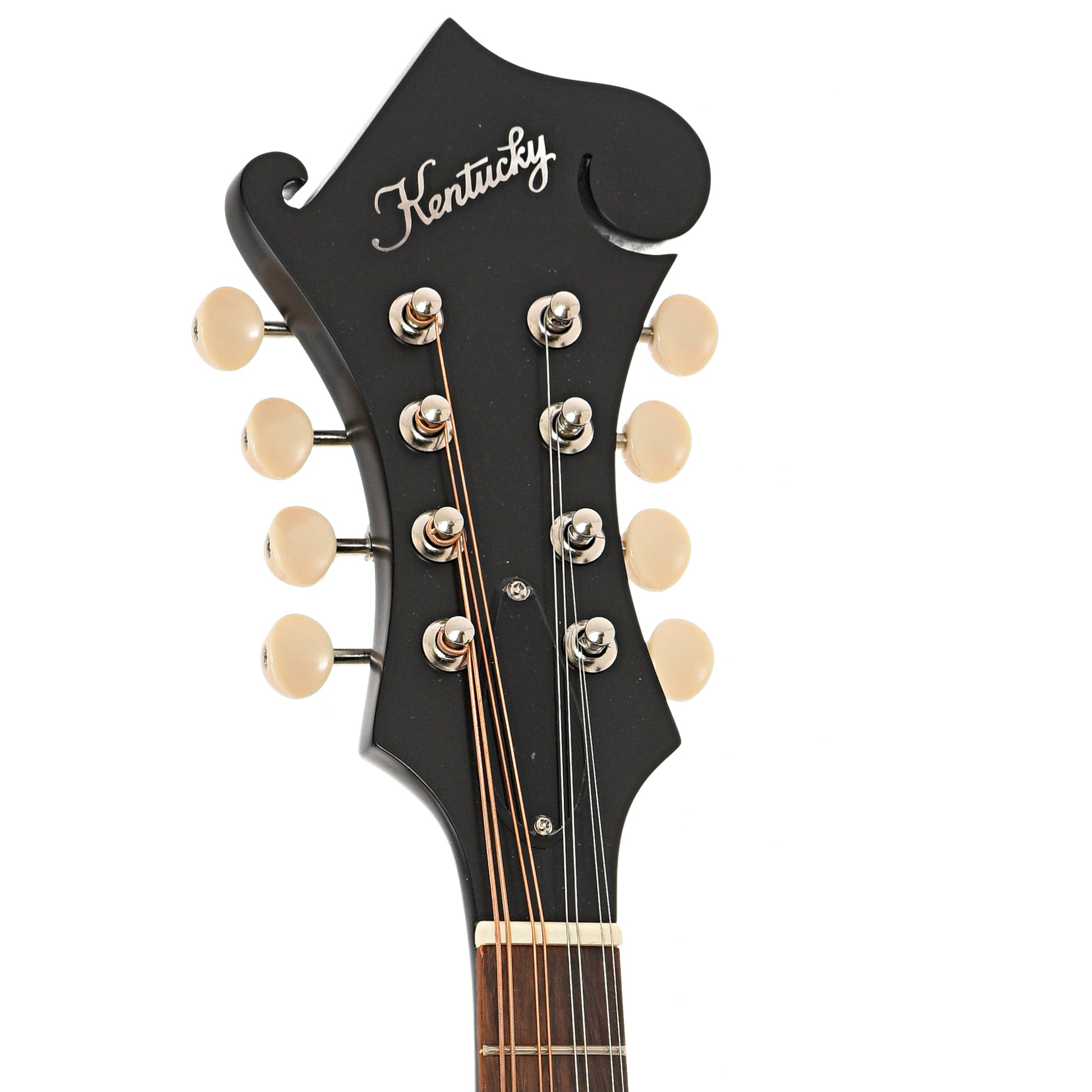 Front headstock of Kentucky KM-606 F-Style Mandolin (2022)