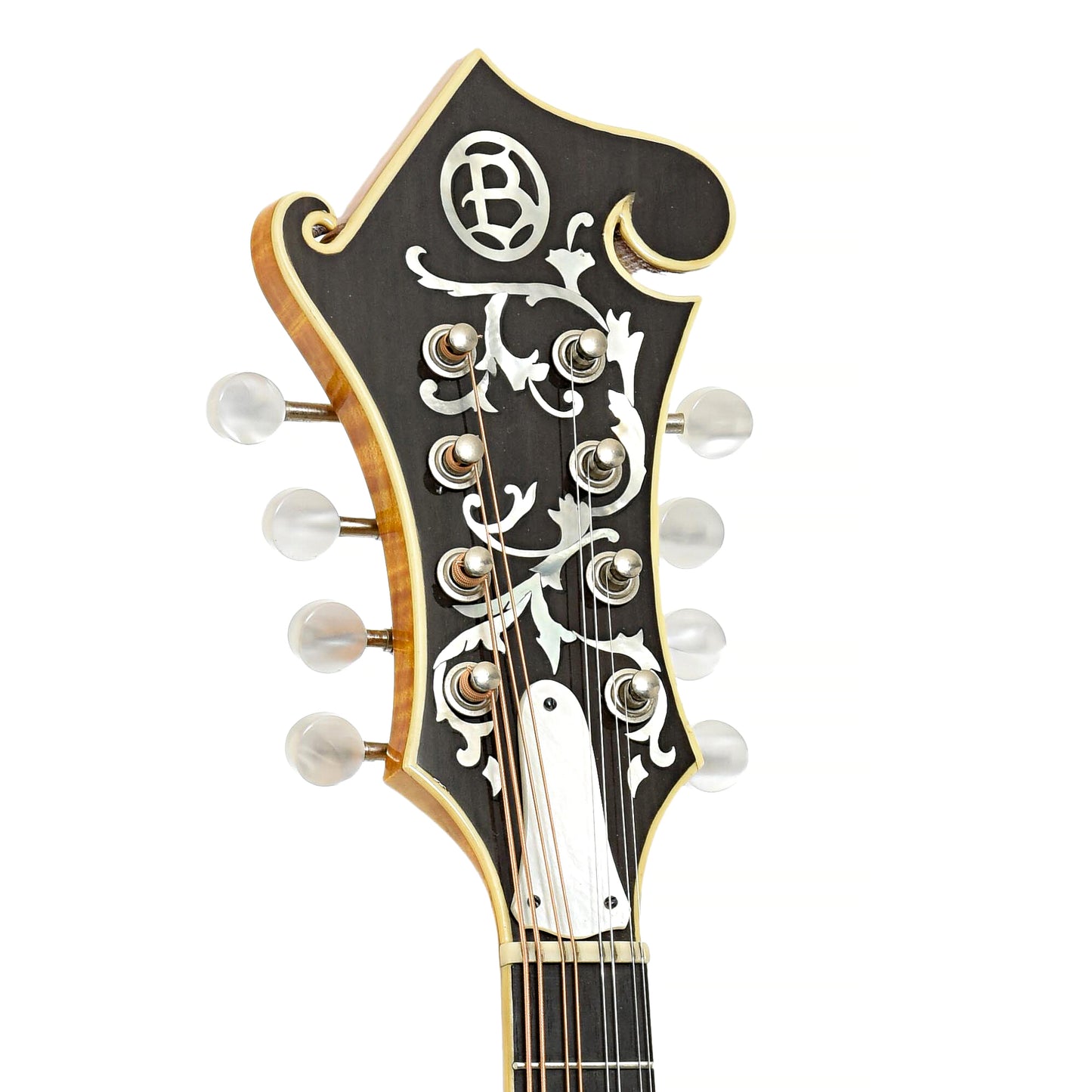 Headstock of Bluett F-4 Mandolin